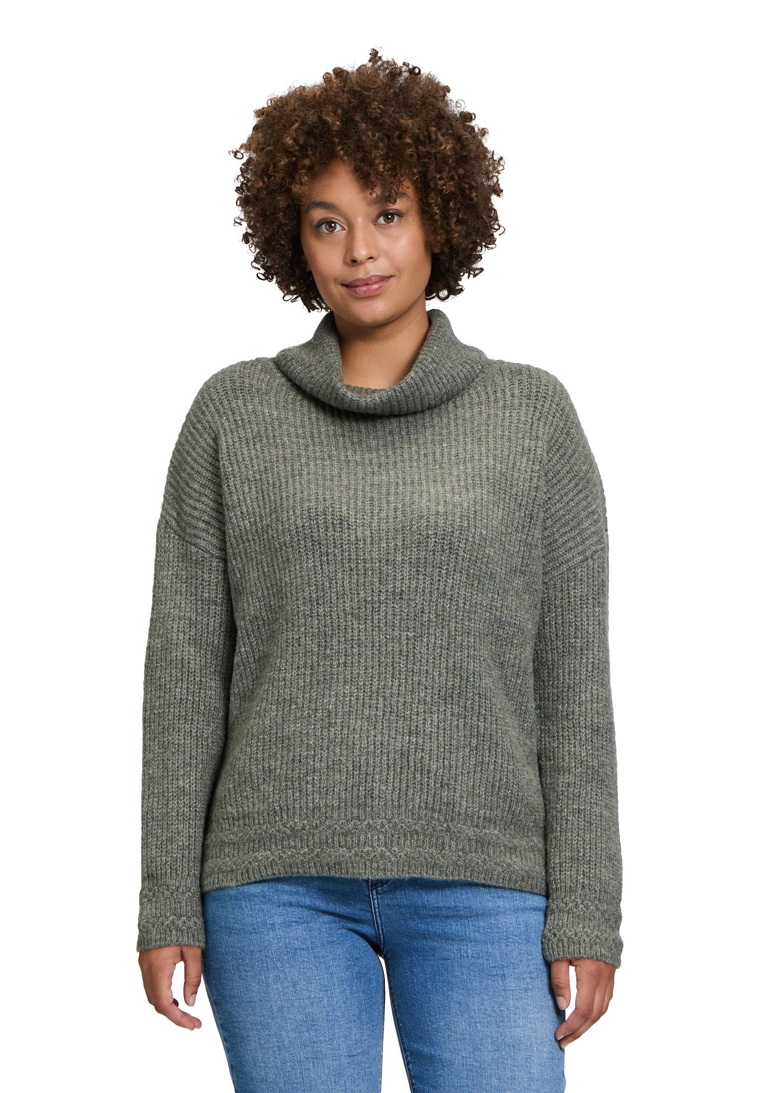 Cartoon Strickpullover Damen Basic-Pullover mit Turtle günstig online kaufen