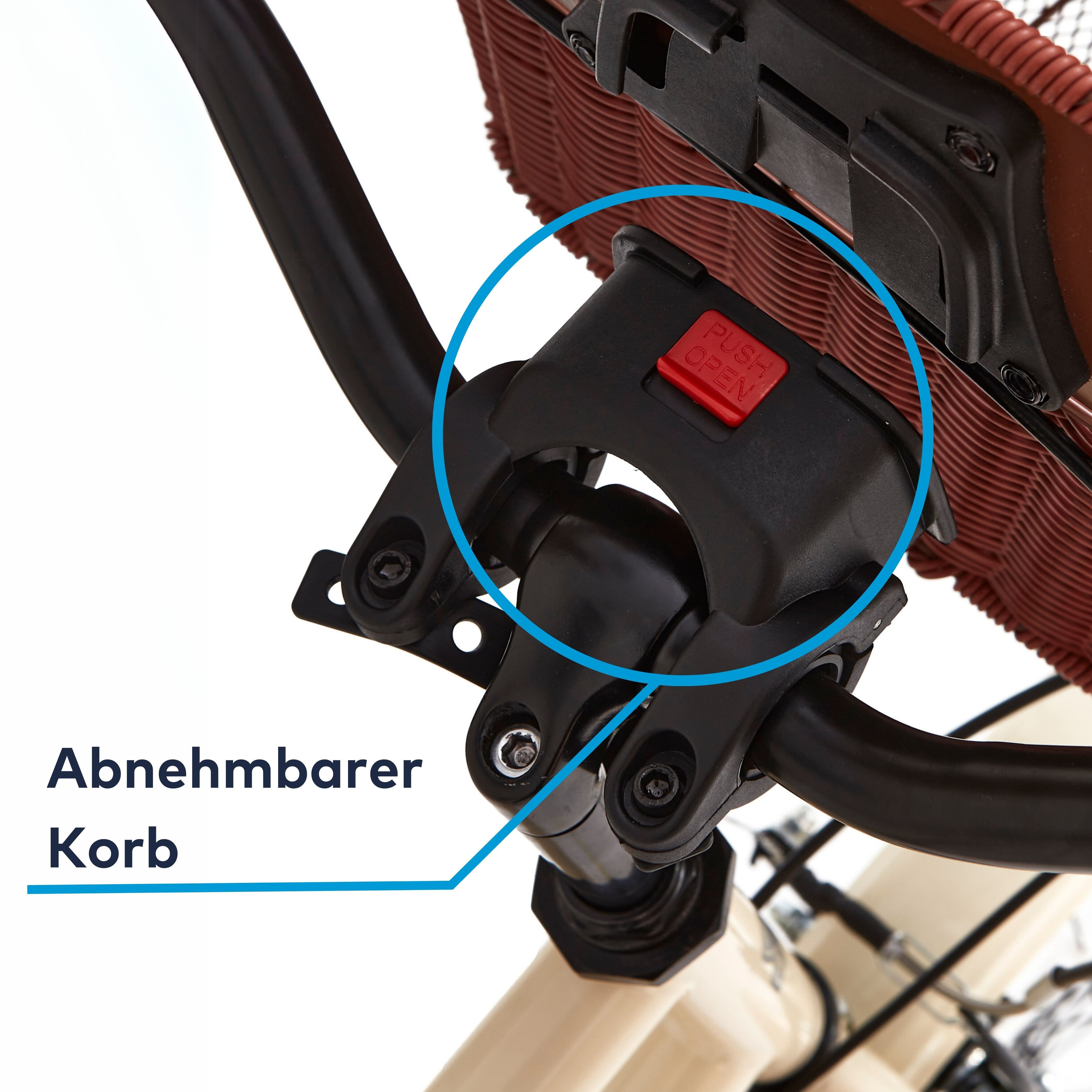 Bisan City Bike SERENITY 28-inch Designer Women's Bicycle, suitable for ages 12 and up, with click basket, 3-speed Shimano Nexus derailleur, internal hub gears, and removable handlebar basket