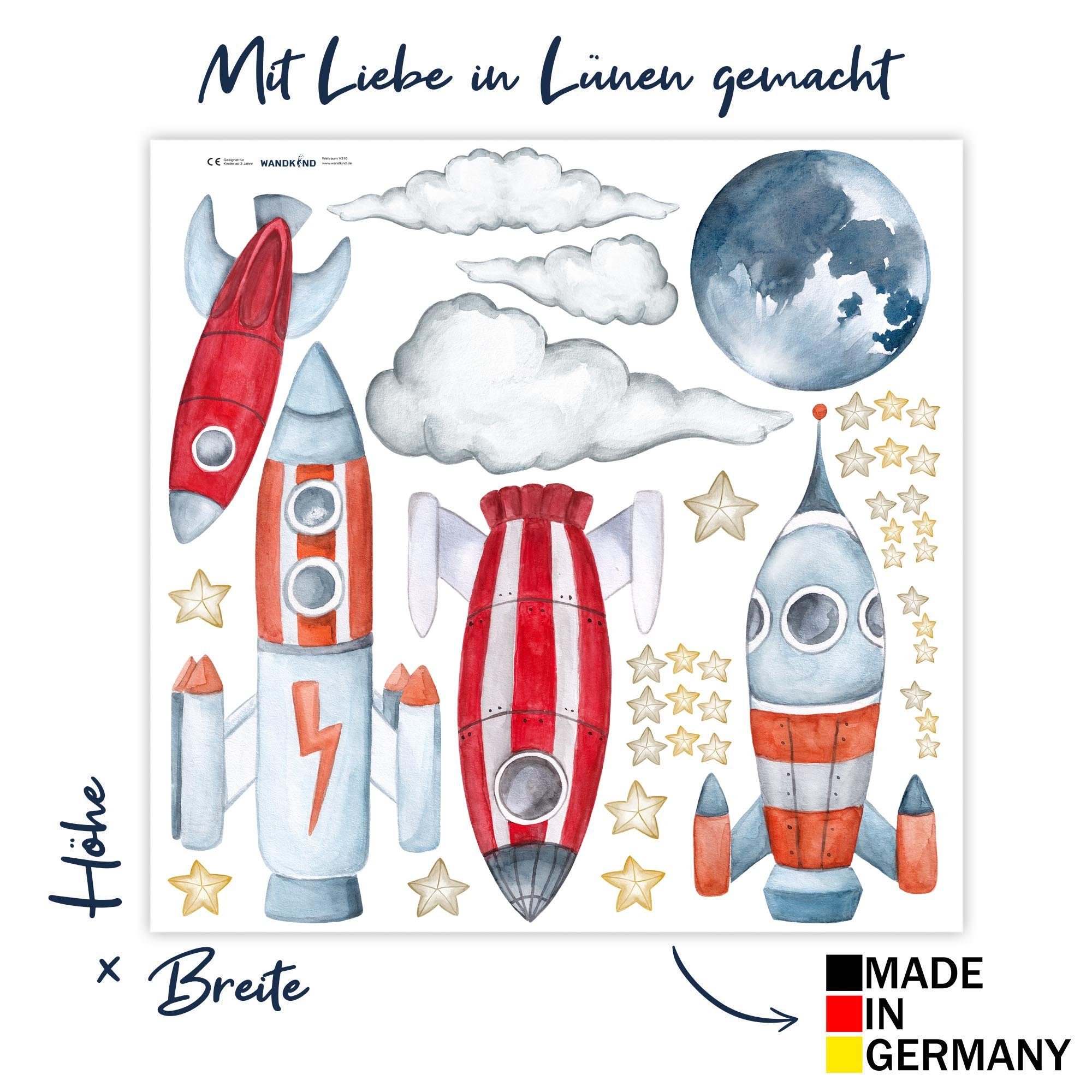 WANDKIND Wandtattoo Raumschiff Set V310 Raketen günstig online kaufen