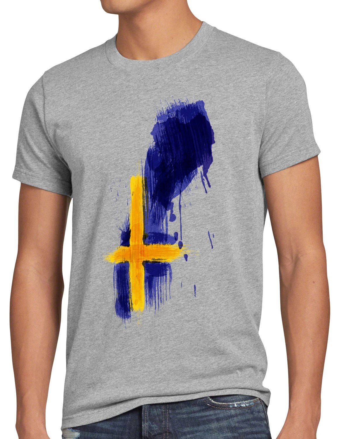 style3 T-Shirt Flagge Schweden Fußball Sport günstig online kaufen