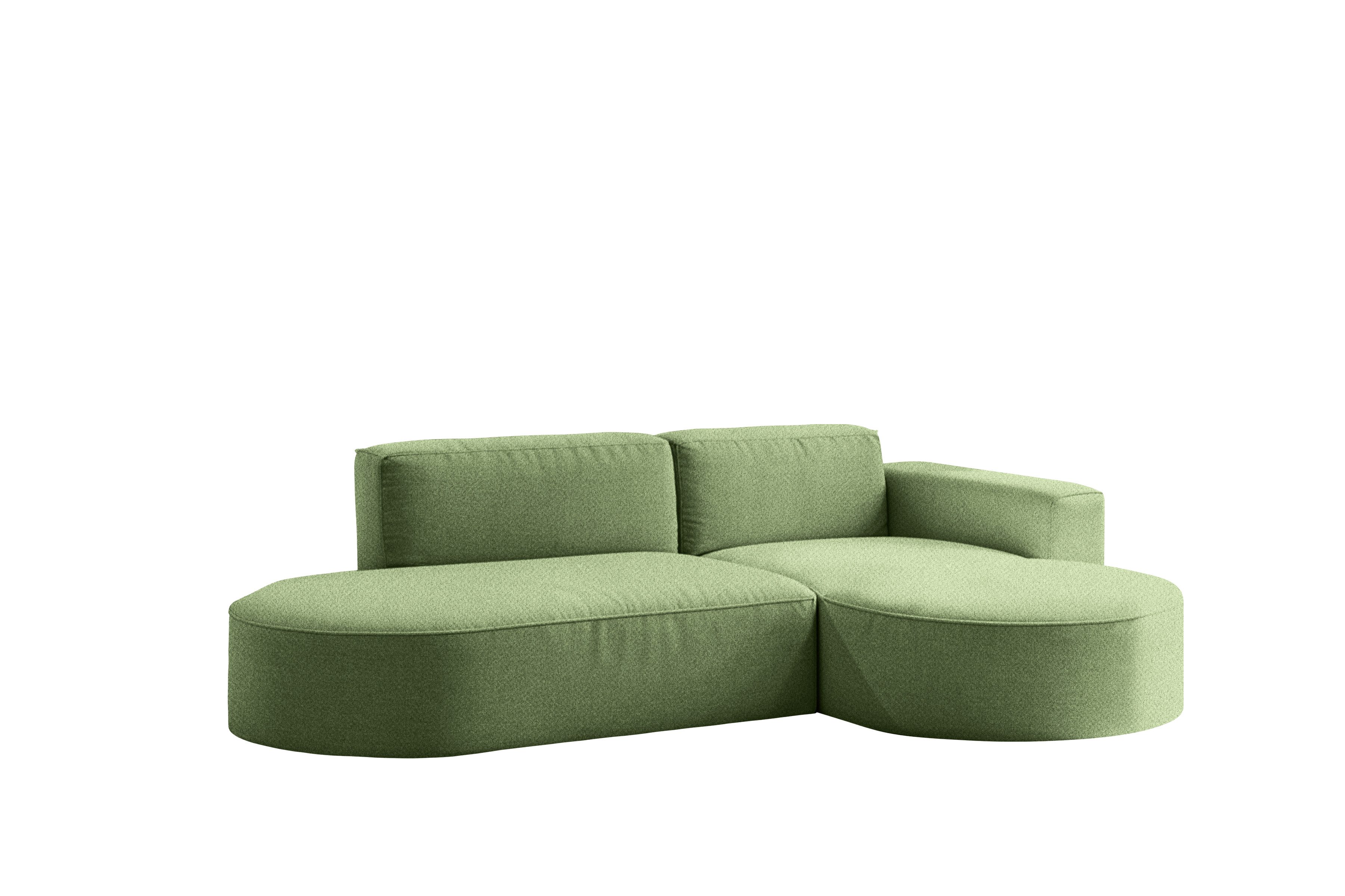 Kaiser Möbel Ecksofa Modernes L-förmiges Designer Modena Falten, HR-Schaum, Wellenfeder, Komfort