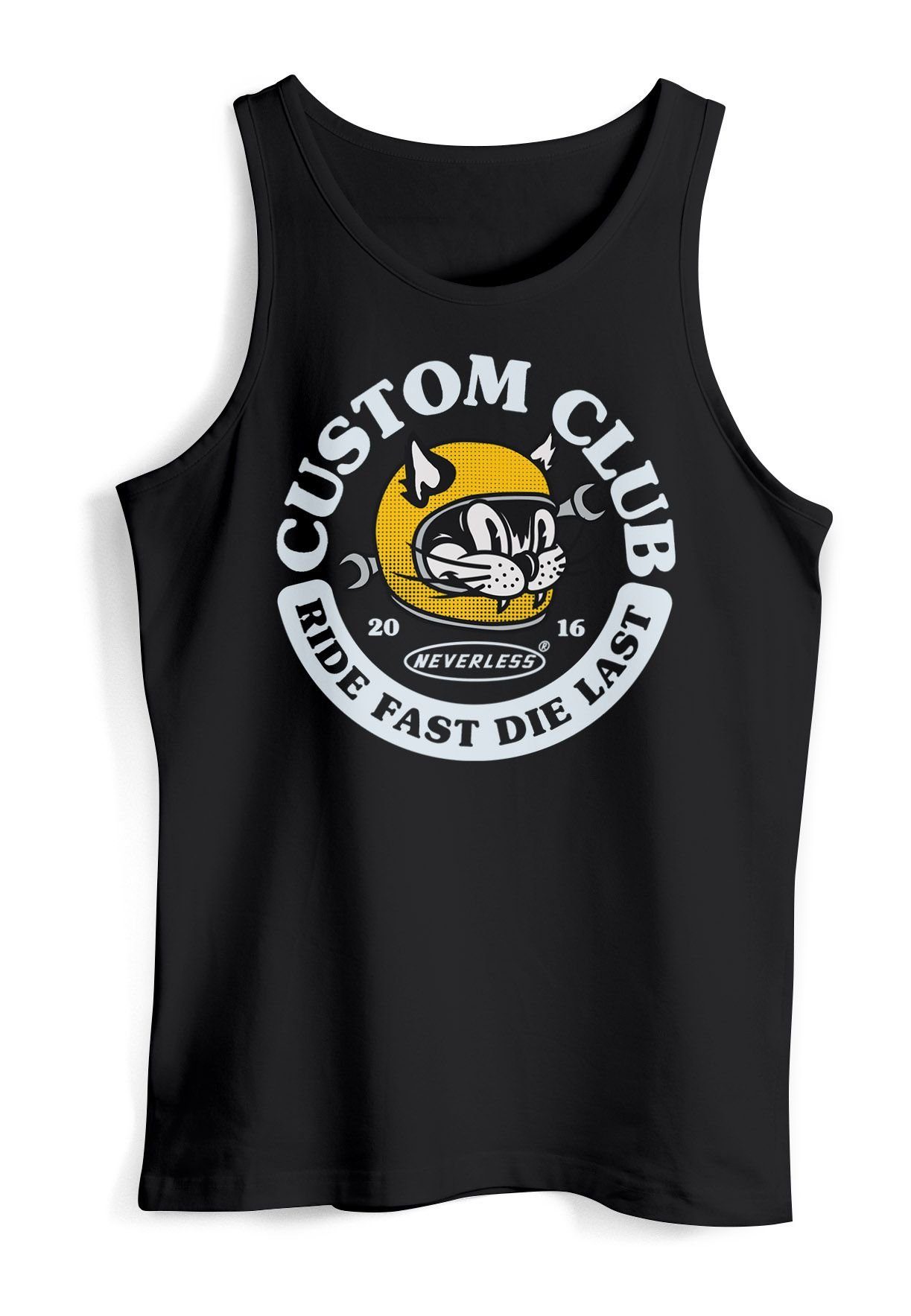Neverless Tanktop Herren Tank-Top Biker Motiv Racing Cat Schriftzug Ride Fast Die Last Fashion Streetstyle Muskelshirt Muscle Shirt Neverless® mit Print