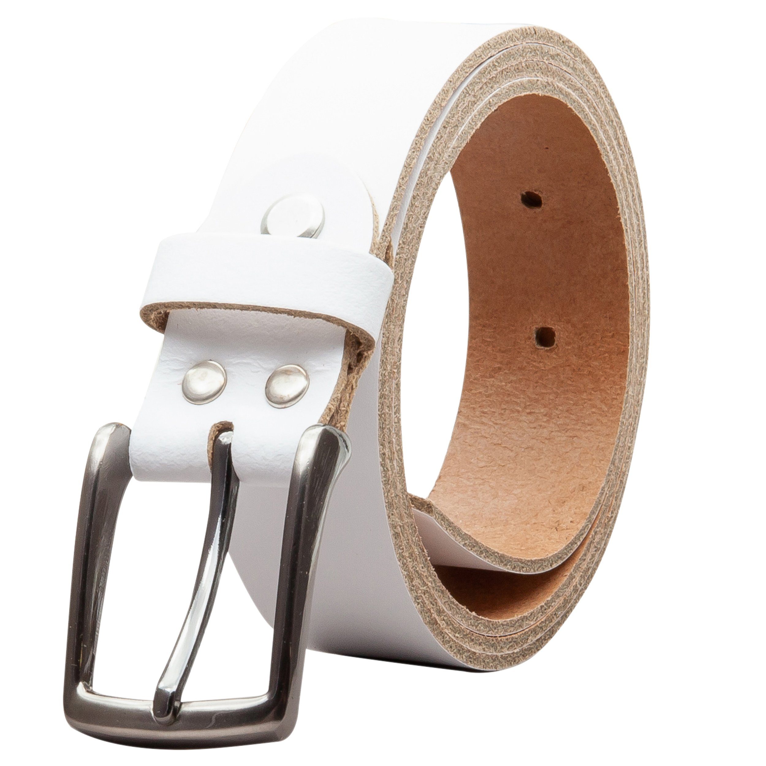 COLOGNEBELT Ledergürtel OM310-SL-Weiss MADE IN GERMANY, Weiss Kürzbar, 100 günstig online kaufen