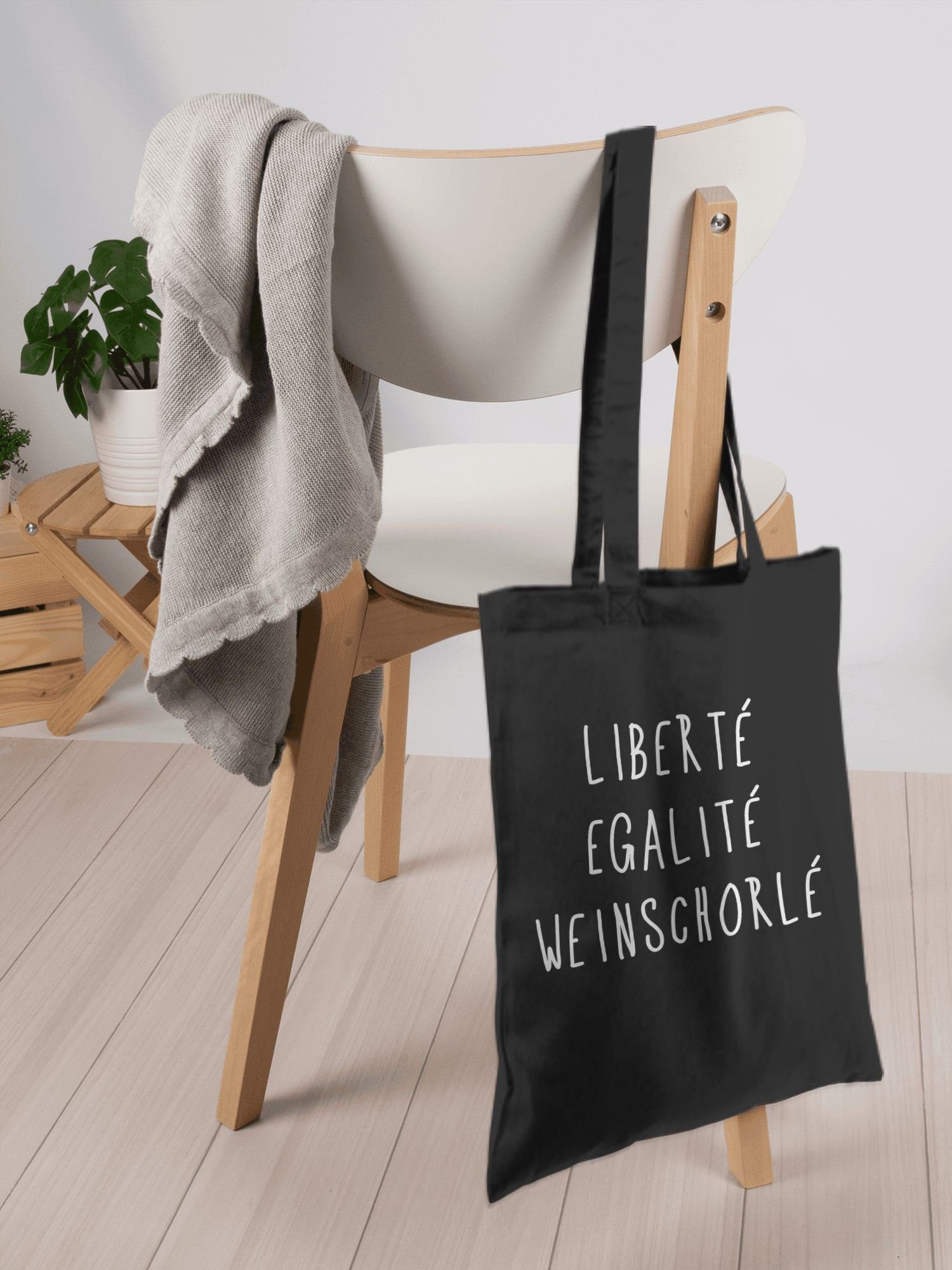 Liberte Statement Weinschorle, Schwarz Sprüche 1 Spruch Egalite mit Shirtracer Umhängetasche