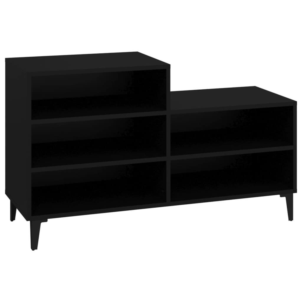 vidaXL Schuhregal Schuhregal Schwarz 102x36x60 cm Holzwerkstoff, 1-tlg.