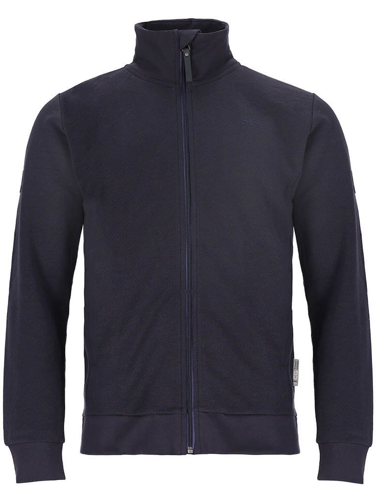 Coastguard Sweatjacke 62536 Herren Sweatjacke mit Stehkragen - Unifarbene Pique Jacke Strickjacke