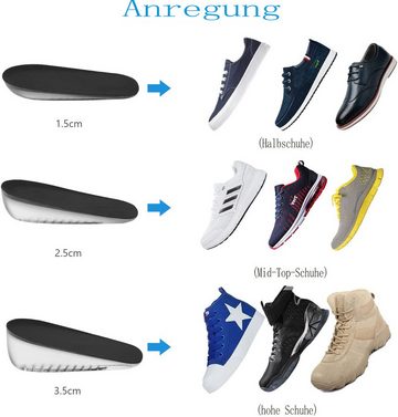 Juoungle orthopädische Schuheinlagen Höhe Einlegesohlen - Unsichtbare Schuhlifteinsätze Fersenpolster, für Frauen, passend für Schuhgrößen 35,5 bis 40,5