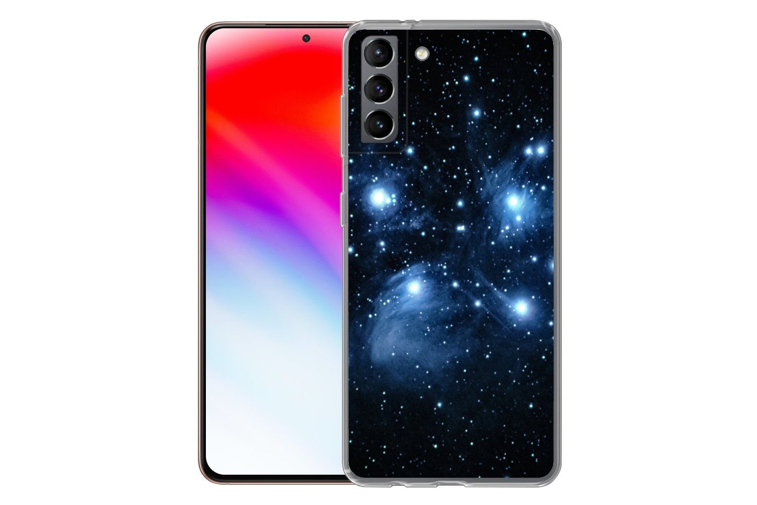 MuchoWow Handyhülle für Samsung Galaxy S21 Plus Universum - Planeten - Sterne - Jungen - M, Phone Case, Silikon, Schutzhülle Dünn