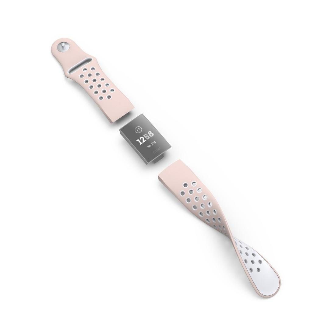 - Smartwatch-Armband Abwaschbar - rosé Fitbit atmungsaktives Ersatzarmband Charge 22mm, Hama Rutschfest Sportarmband, 3/4, Schmutzabweisend