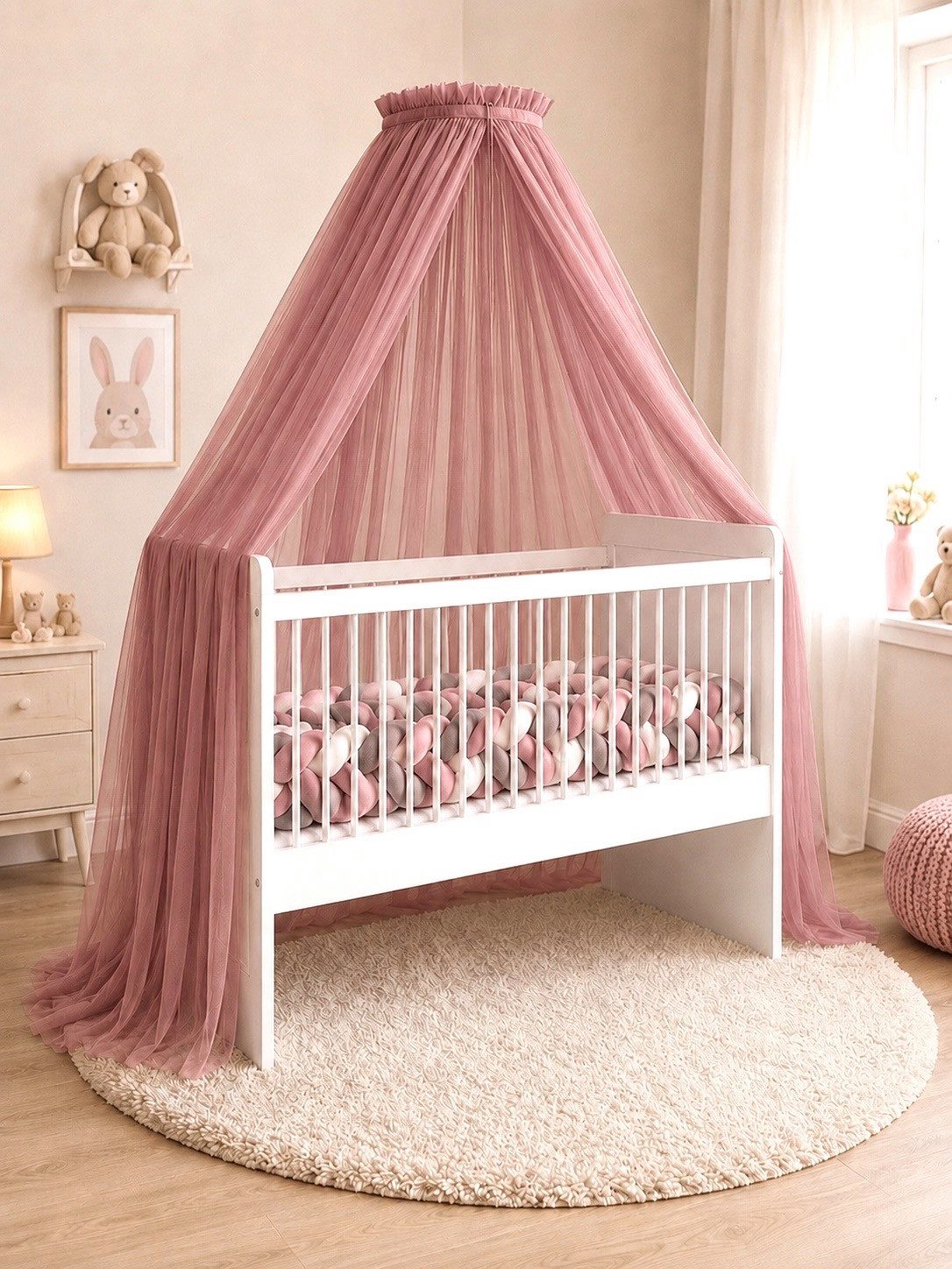 Baby Fancyroom Betthimmel Betthimmel aus 12 Meter Tüll aus 1. Klasse für Kinderbett Gitterbett, Himmel für Babybett Kinderbett