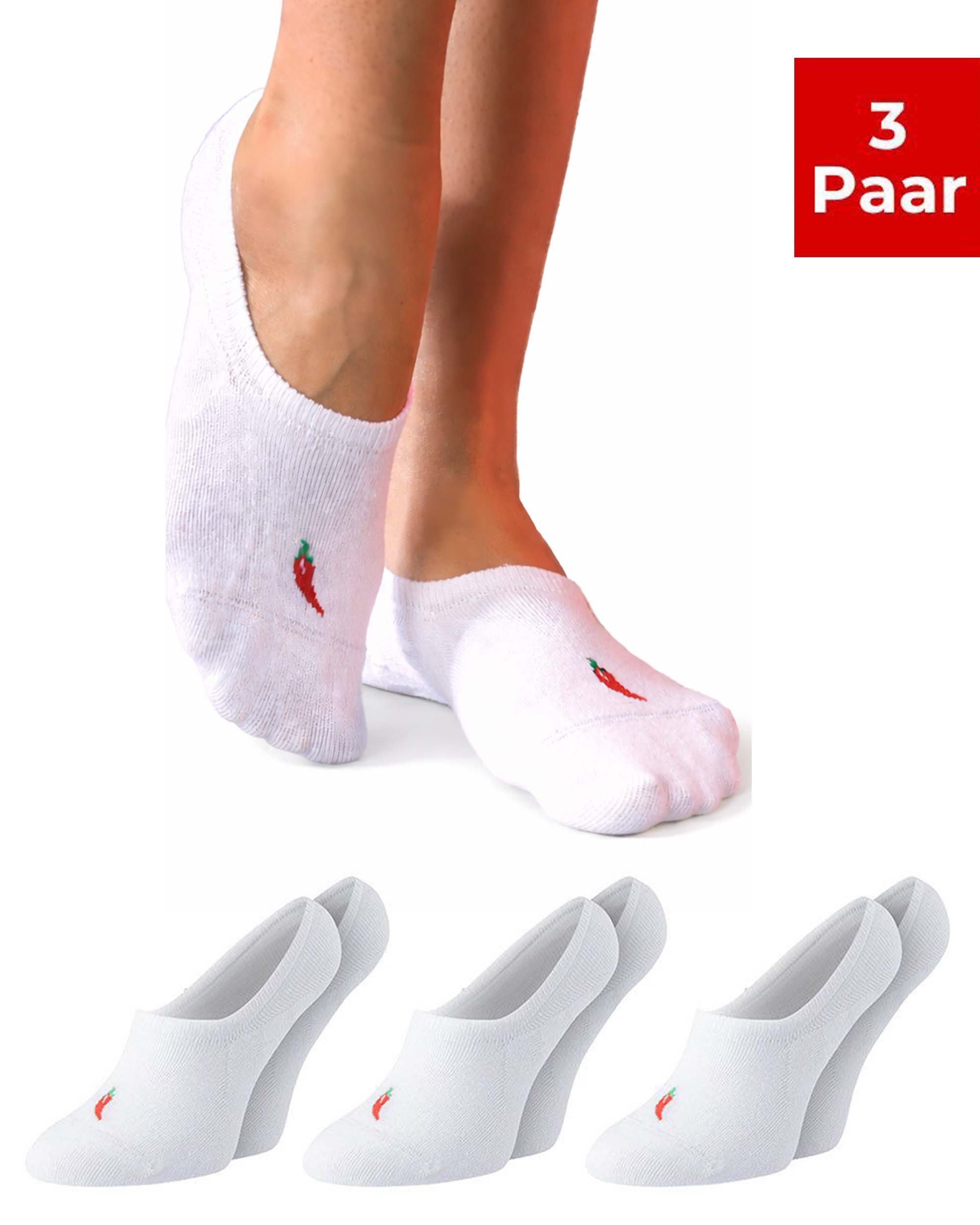 Füßlinge mit Silicon Pad aus gekämmter Baumwolle für Damen und Herren