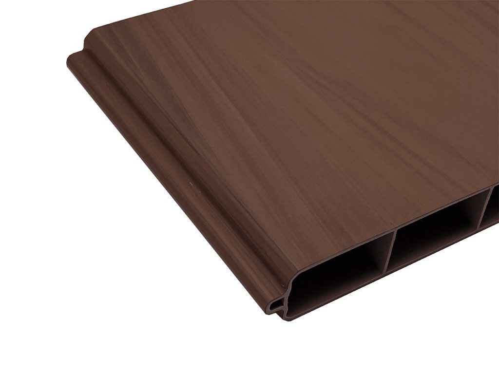 Outgarden Sichtschutzelement PVC Sichtschutzzaun Dunkelbraun Holzoptik Eiche 180x180 cm - Steckzaun
