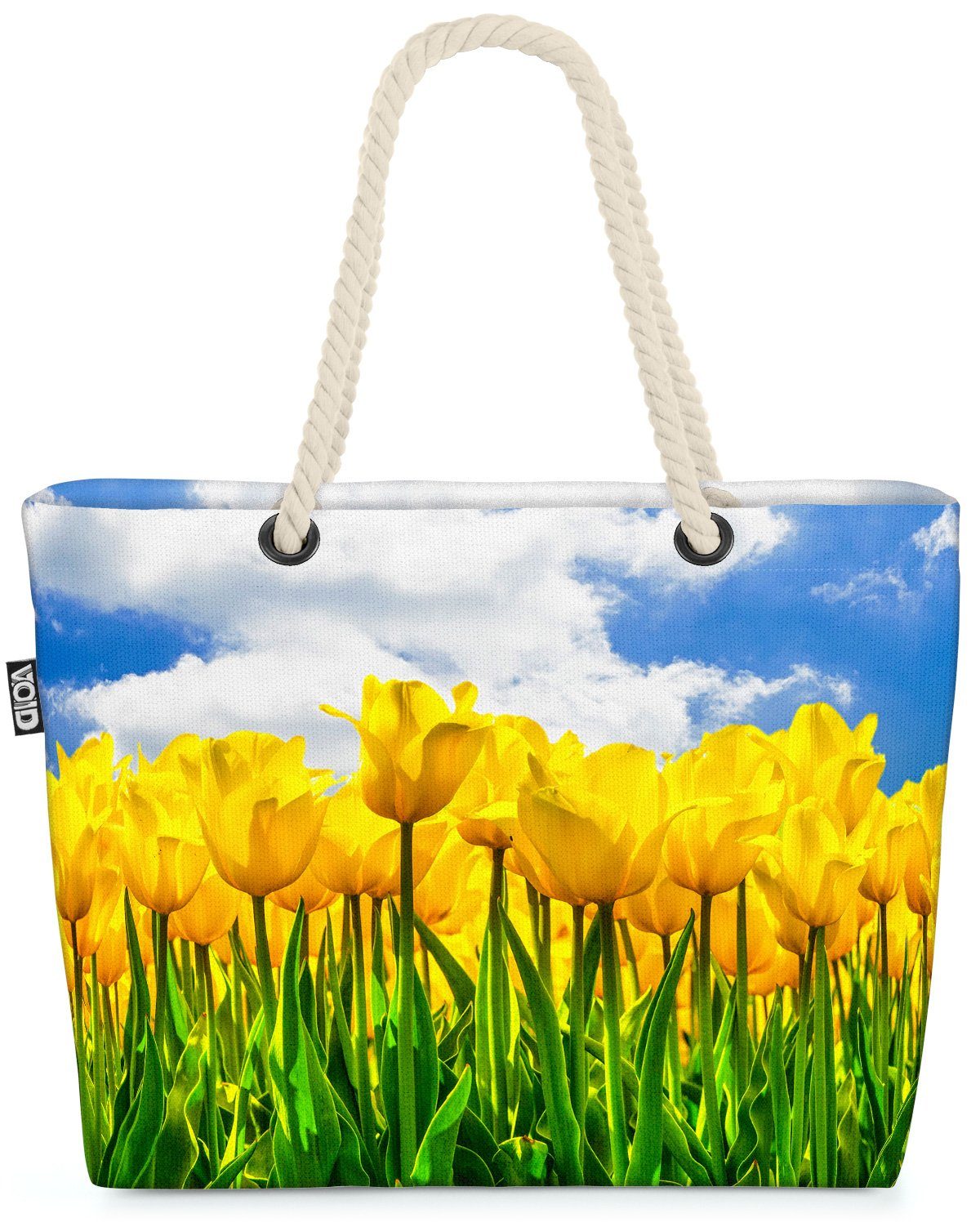 VOID Strandtasche (1-tlg), Gelbes blüten blumenstrauss Sommer wildblumen Tulpen garte Tulpenfeld