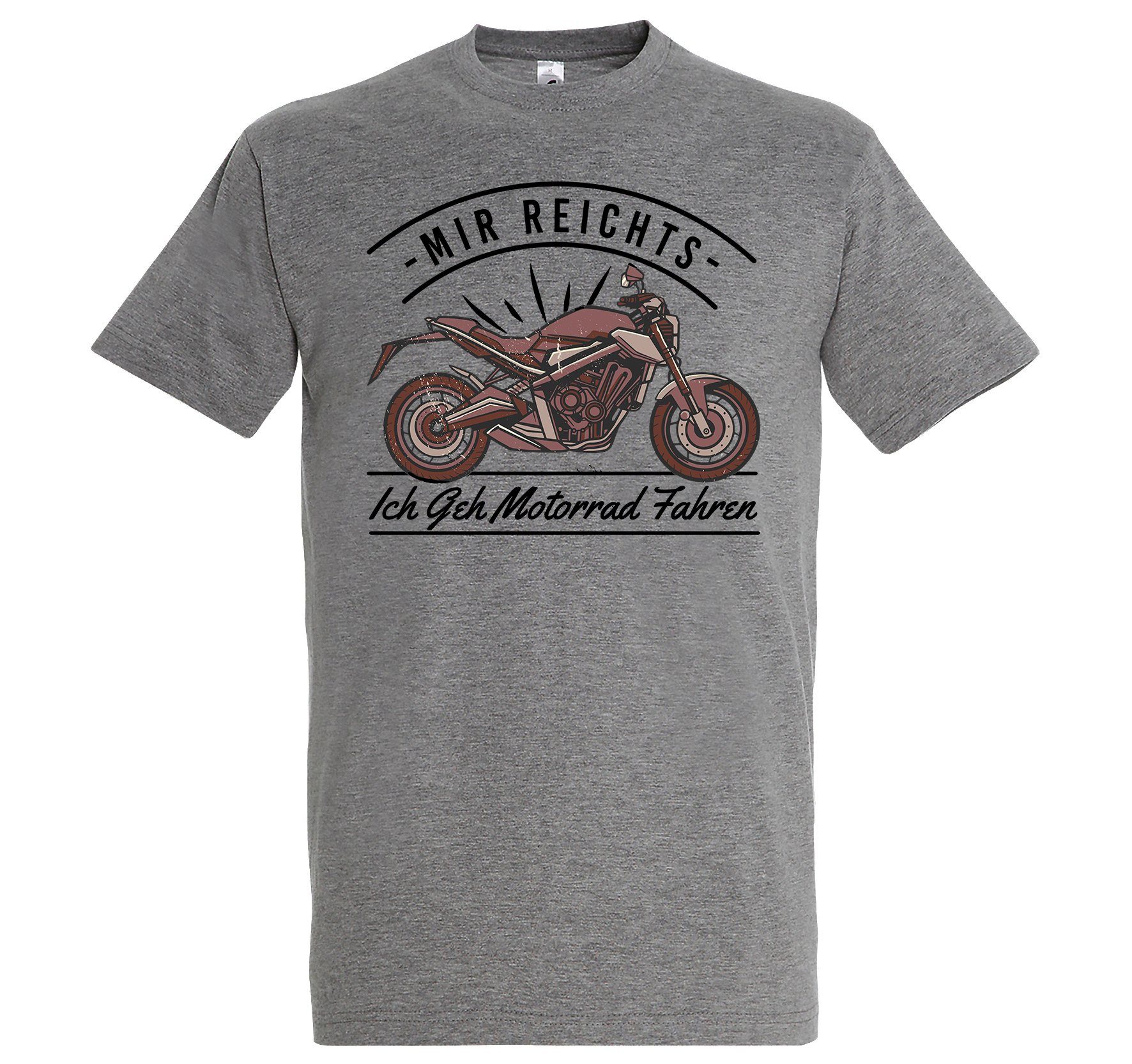 Motorrad mit Youth Herren Designz Fahren lustigem Grau T-Shirt Geh Ich Frontprint Shirt