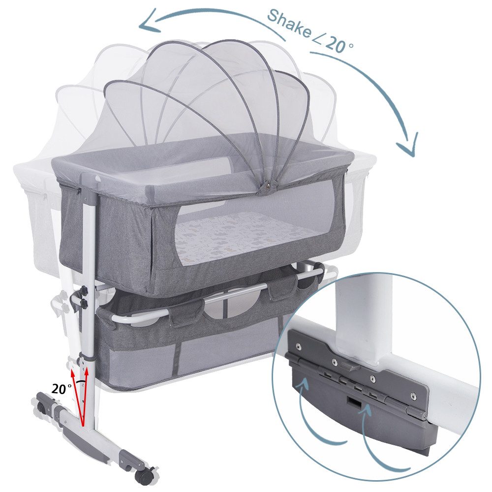 JEOBEST Babybett Beistellbett Baby Bettseitiger Bassinet für Neugeborene Tr günstig online kaufen