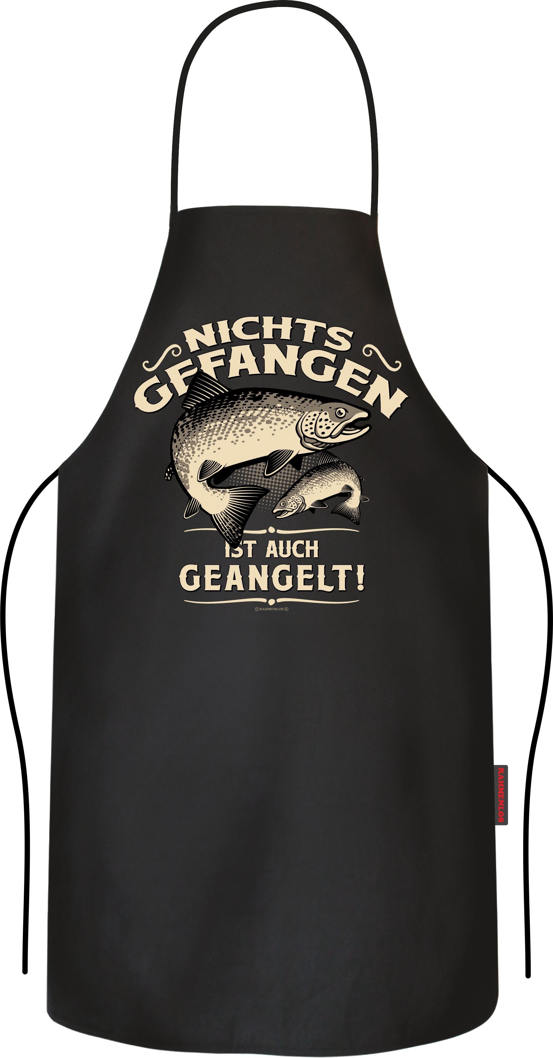 Grillschürze Kochschürze Küchenschürze für Angler: Nix gefangen ist auch geangelt