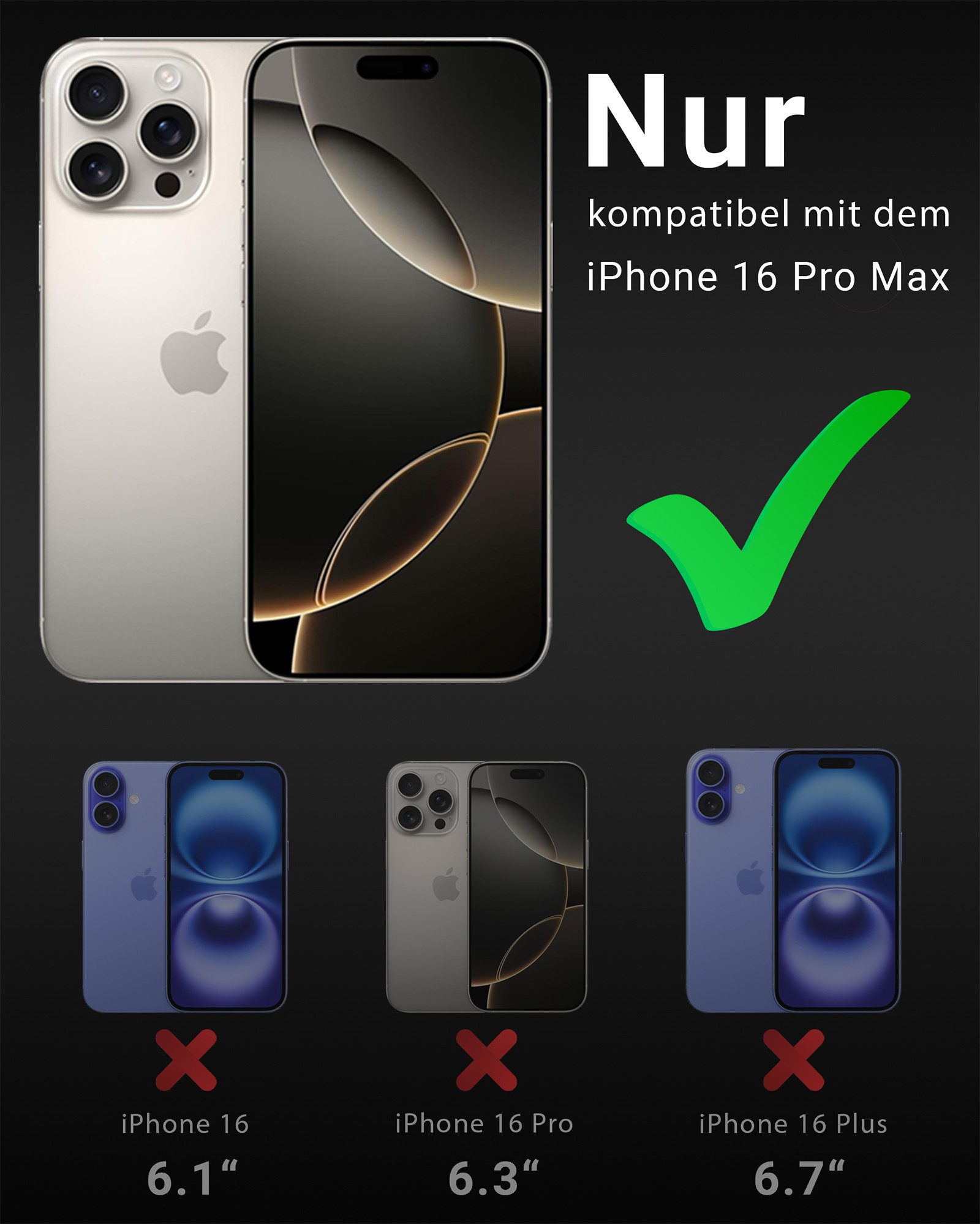 GreenHec Handyhülle Hülle iPhone 17 16 15 14 13 12 11 Pro Max 16e 17e Air MagSafe Magnetic 6.1 Zoll, Magnetisch Cover Schwarz Matt Black Case Bumper Schutzhülle Handyhülle