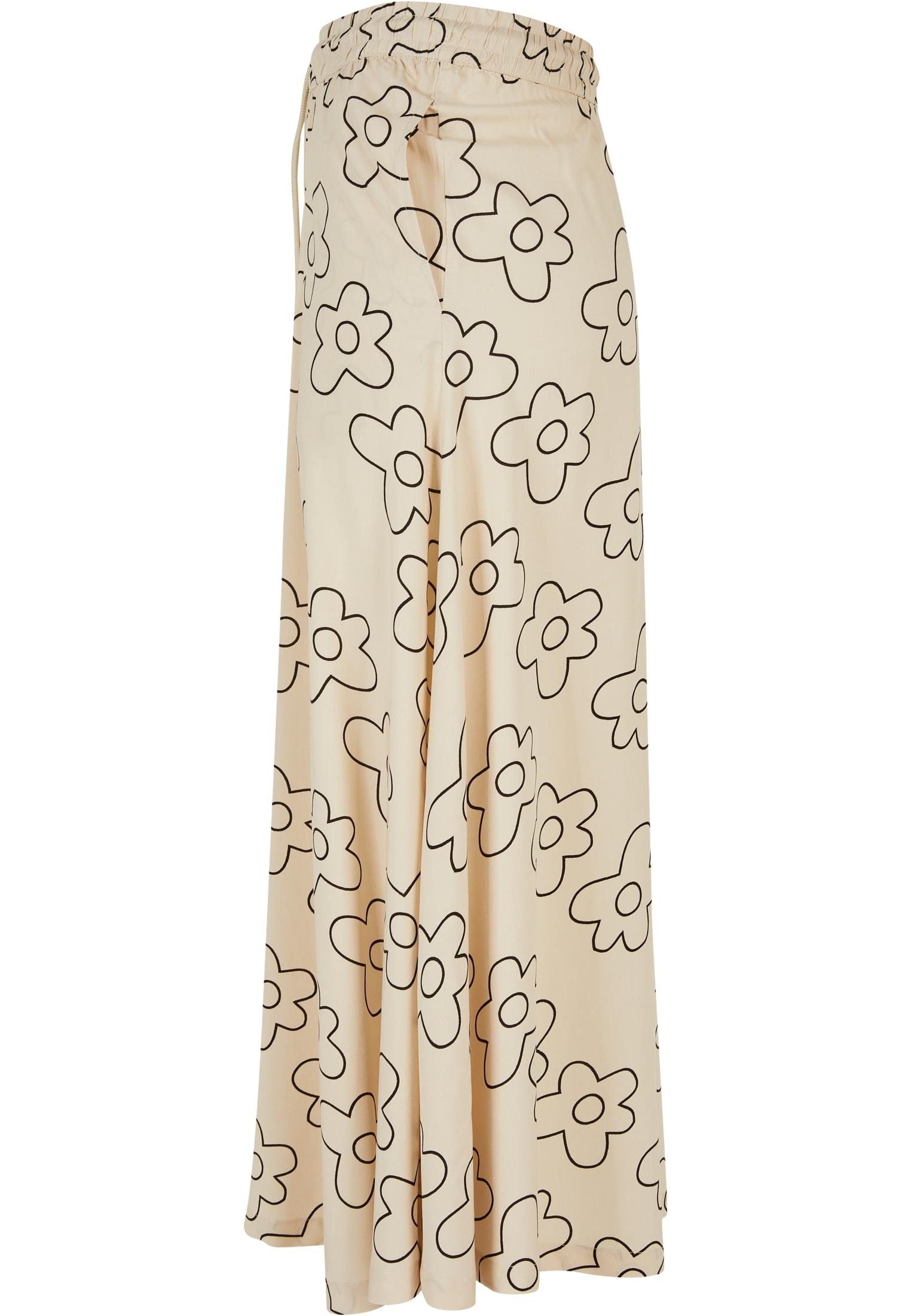URBAN CLASSICS Jerseyrock Viscose Skirt Midi Ladies Damen (1-tlg) softseagrassflower