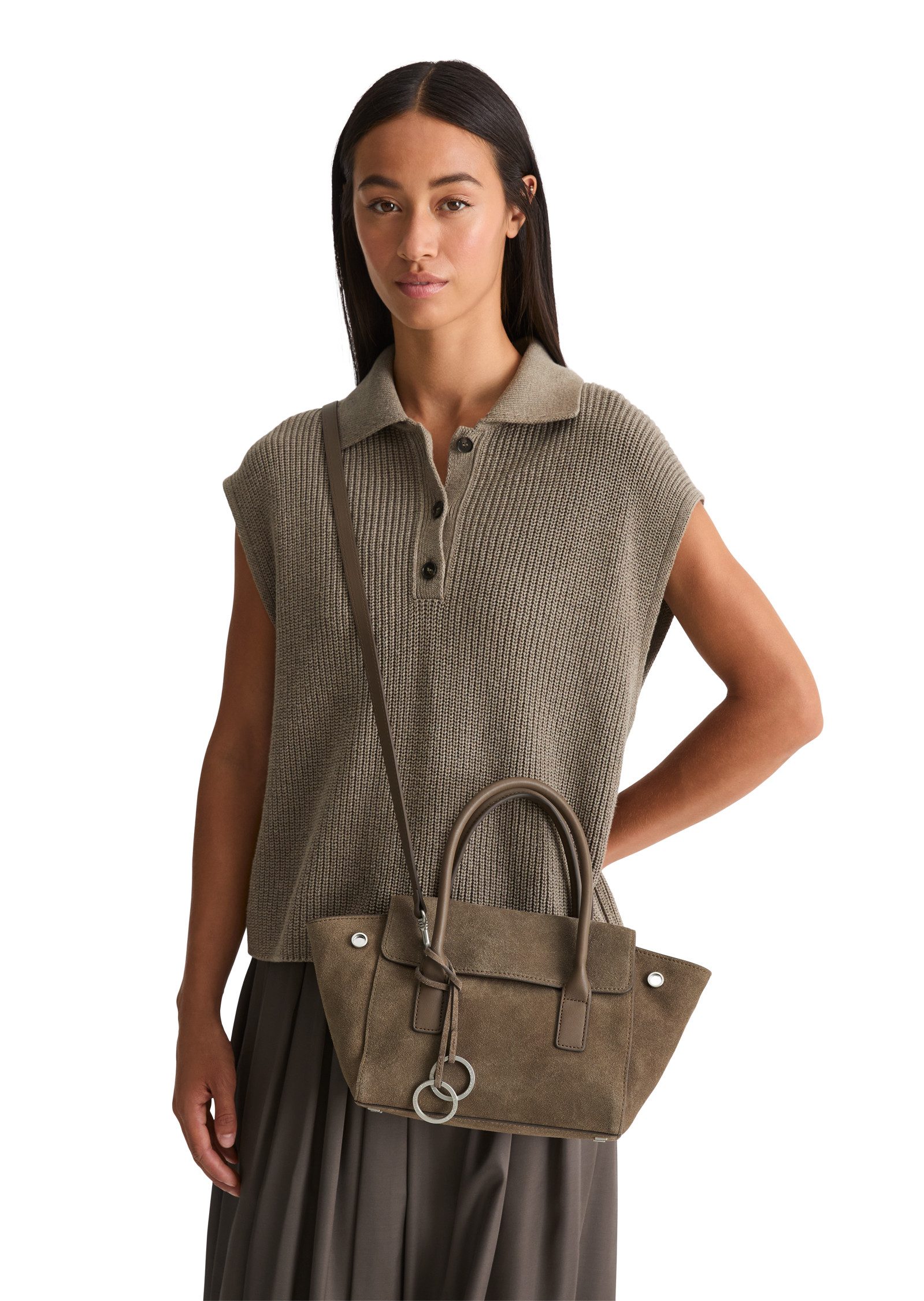 Marc O'Polo Shopper aus weichem Veloursleder – Bild 4 von 5