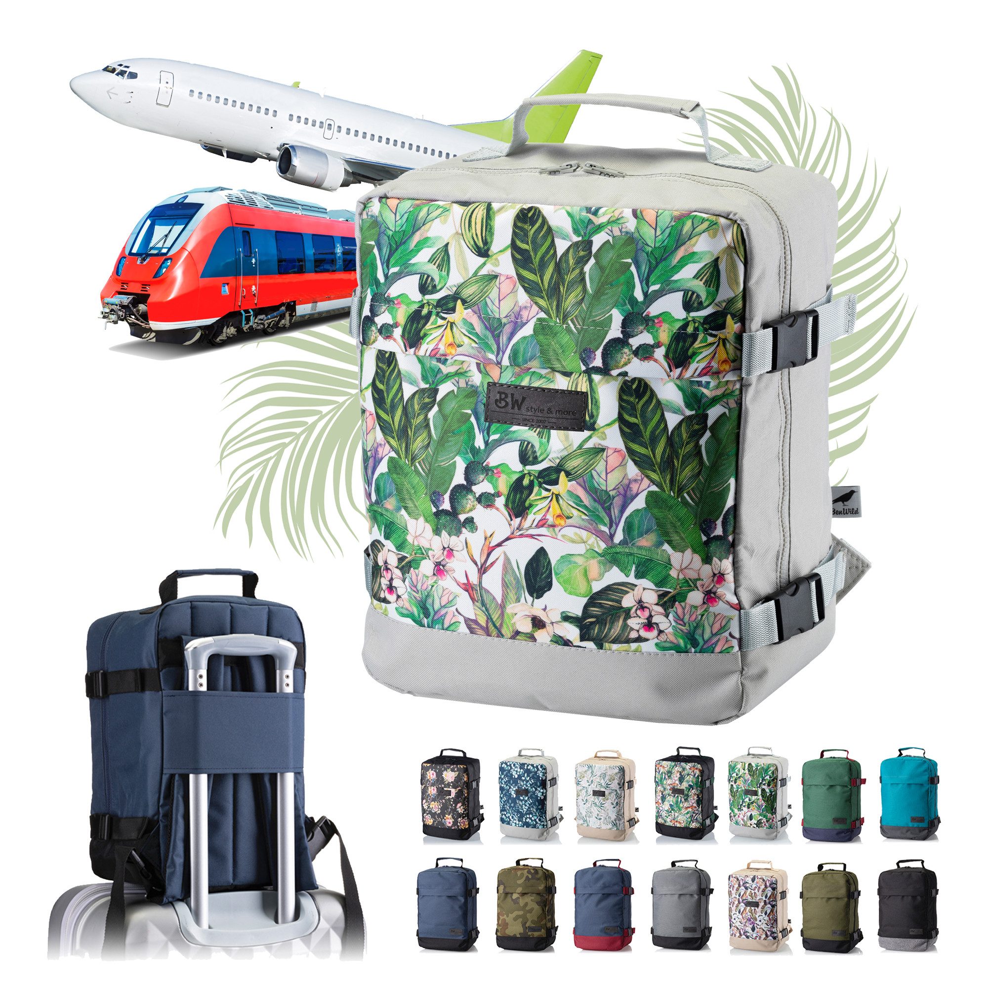 BambiniWelt by Rafael K. Handgepäckkoffer RUCKSACK Handgepäck Boardgepäck 40x20x25 40x30x20 Ryanair Wizzair, 2 Größen verfügbar: 40 x 25 x 20 cm (klein), 40 x 30 x 20 cm (groß)