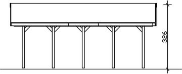 Skanholz Einzelcarport Wallgau, BxT: 430x750 cm, 215 cm Einfahrtshöhe, 430x750cm, mit Dachlattung
