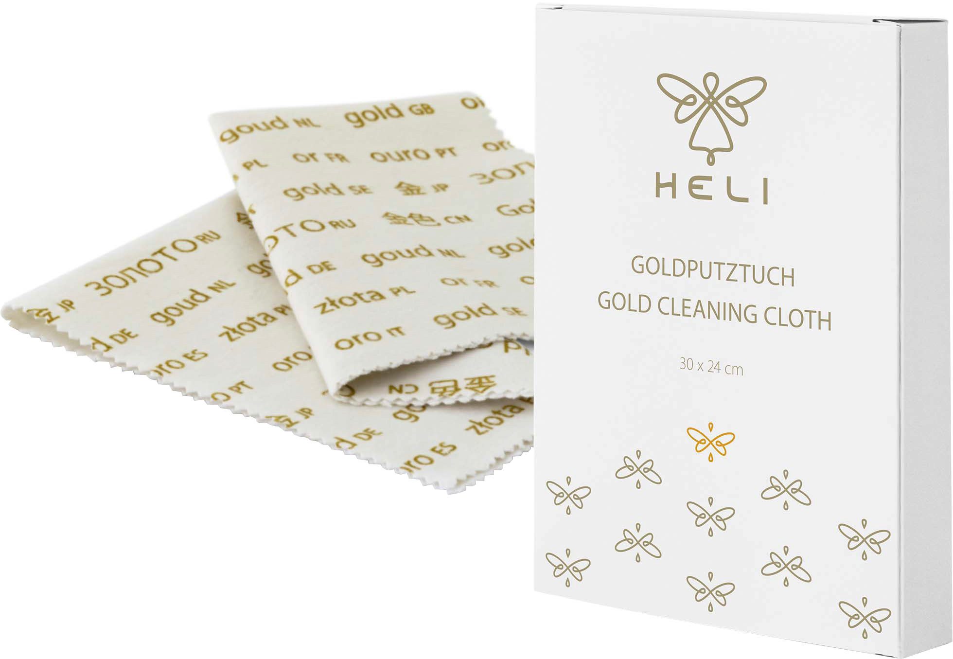 HELI Schmuck Geschenk Schmuckpflege Gold-Putztuch für Goldschmuck Reinigungstuch (Baumwolle, 30x24 cm, 1-tlg)
