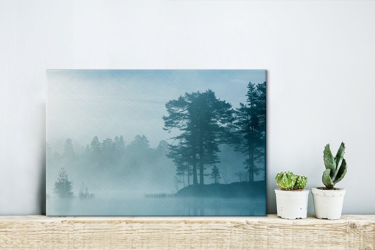 St), Aufhängefertig, Leinwandbilder, (1 - 30x20 Nebel, OneMillionCanvasses® - Wanddeko, Wandbild Leinwandbild cm Licht Wald