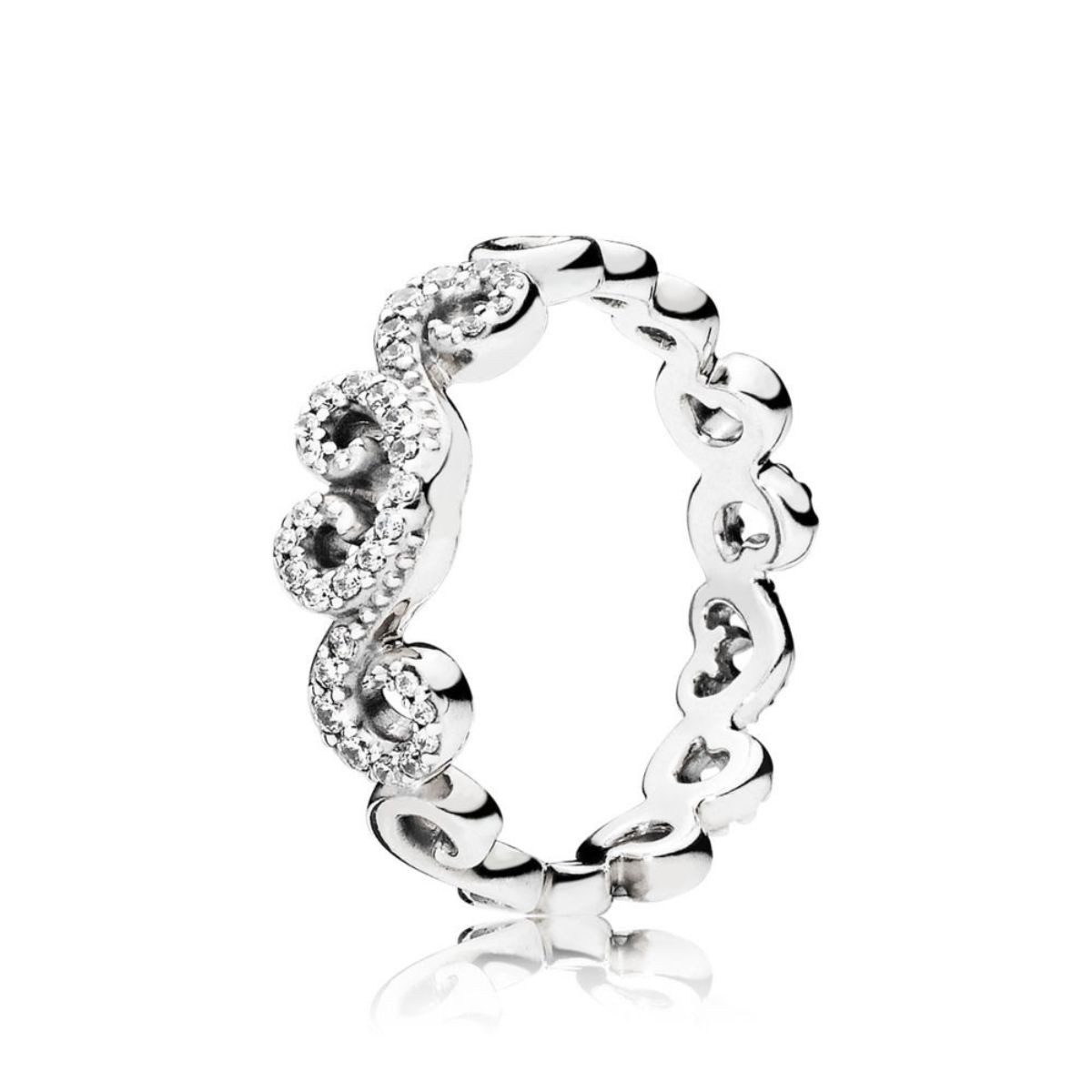Silberring Ring Damen Heart Swirls Zirkonia Sterling-Silber 197117CZ Gr. 54