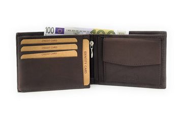 McLean Geldbörse Portemonnaie, echt Leder, mit RFID Schutz, Volllederausstattung, Reißverschlussfach innen, braun