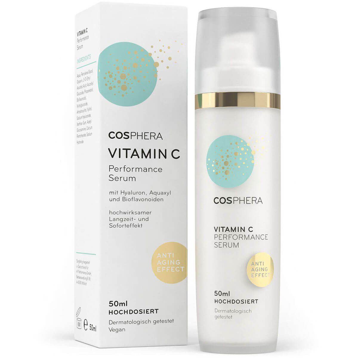 Cosphera Anti-Aging-Creme Cosphera Vitamin C Performance Serum 50 ml, Anti-Aging-Serum mit Vitamin C