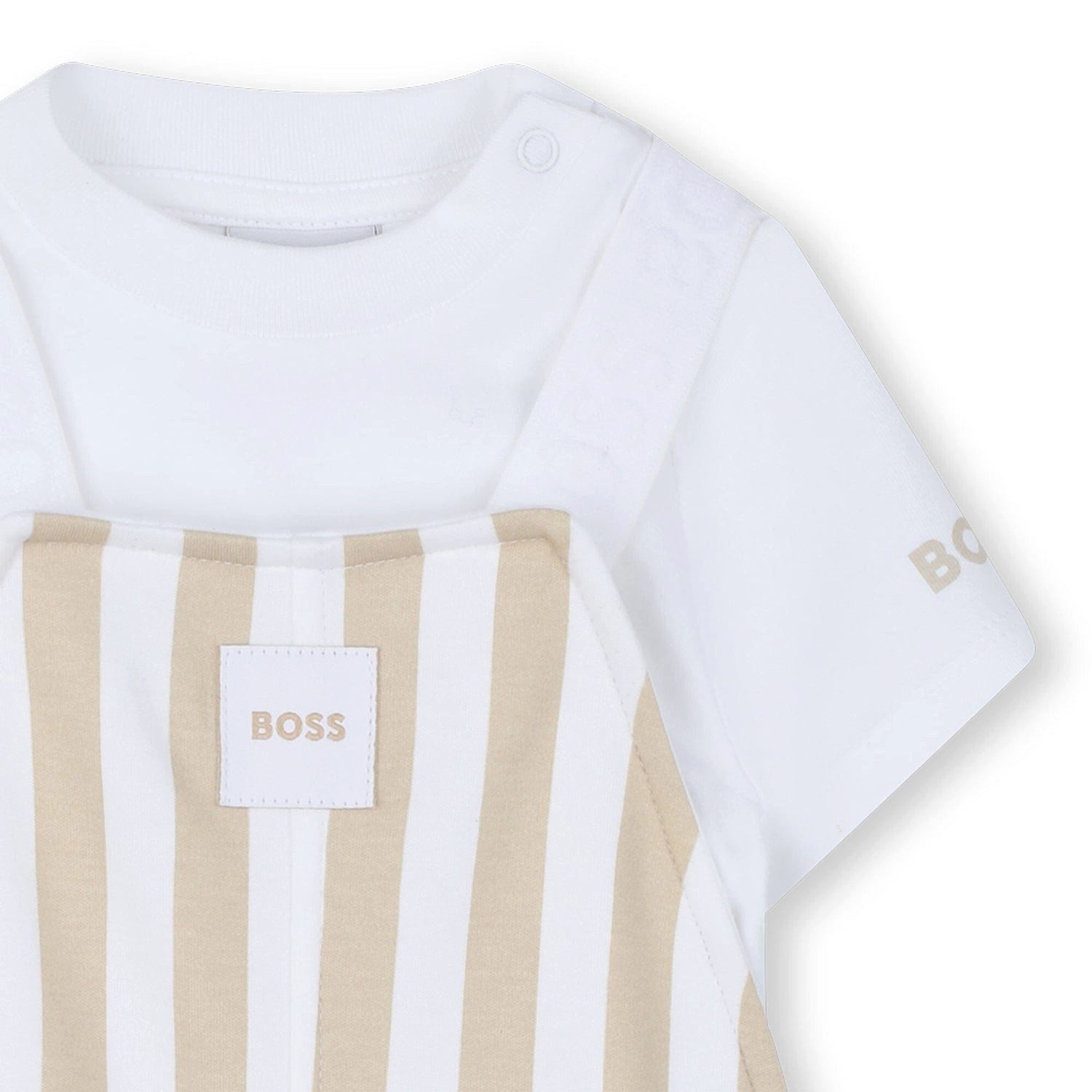 Boss Kidswear Neugeborenen-Geschenkset BOSS Baby 2-teiler Set: Overall-Shorts + T-Shirt „Beige“