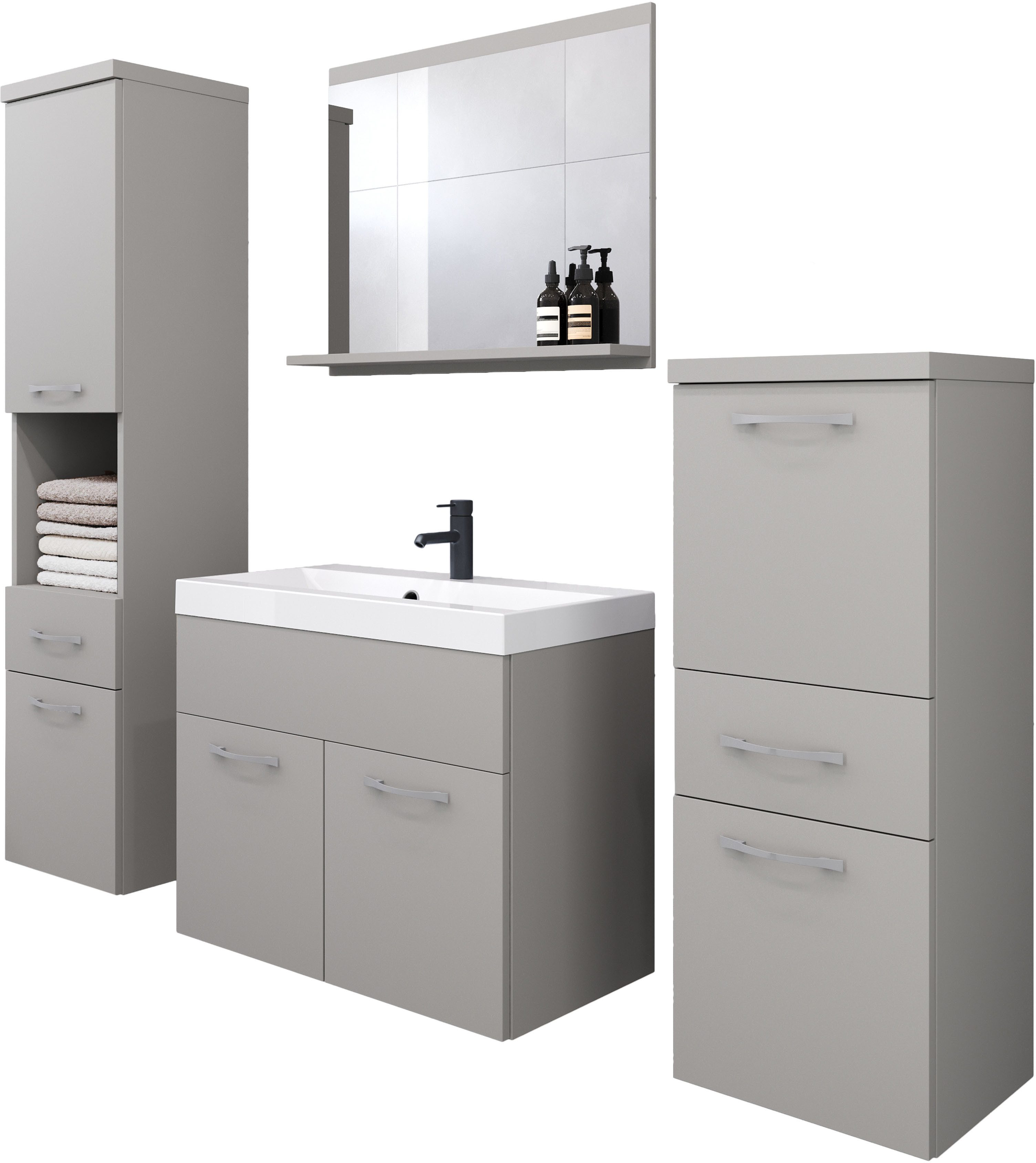 welltime Badmöbel-Set ELDA, (Komplett-Set, 5-St), Waschtisch günstig online kaufen
