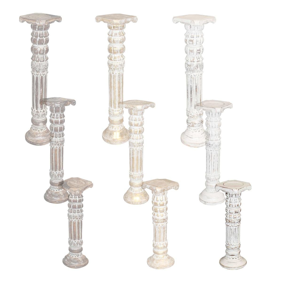 (1 Variante Blumenhocker weiß cm Batya Modell Galerie Antik Handarbeit Säulen whitewash Oriental St), 60