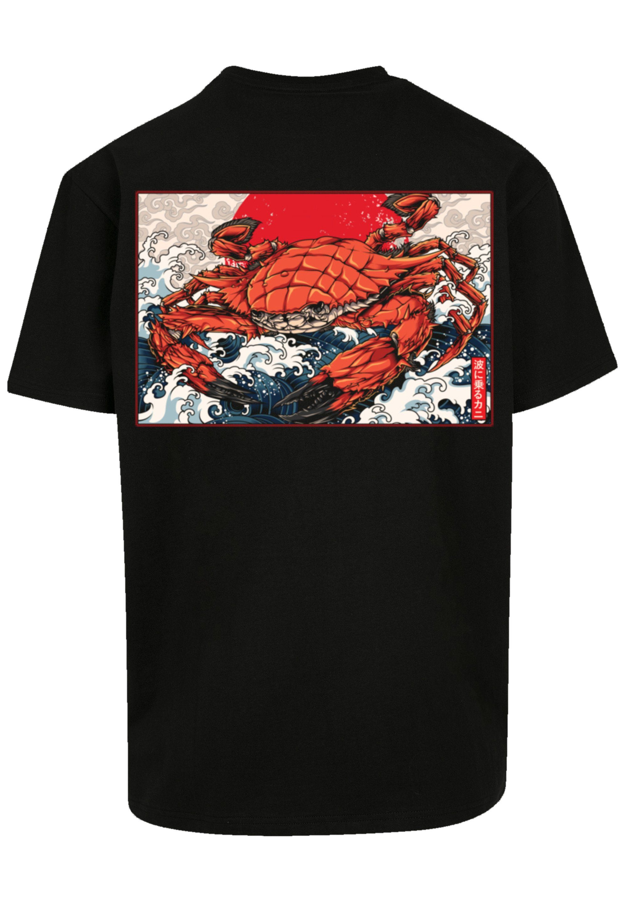 F4NT4STIC T-Shirt Crab Kanji Print Japan schwarz
