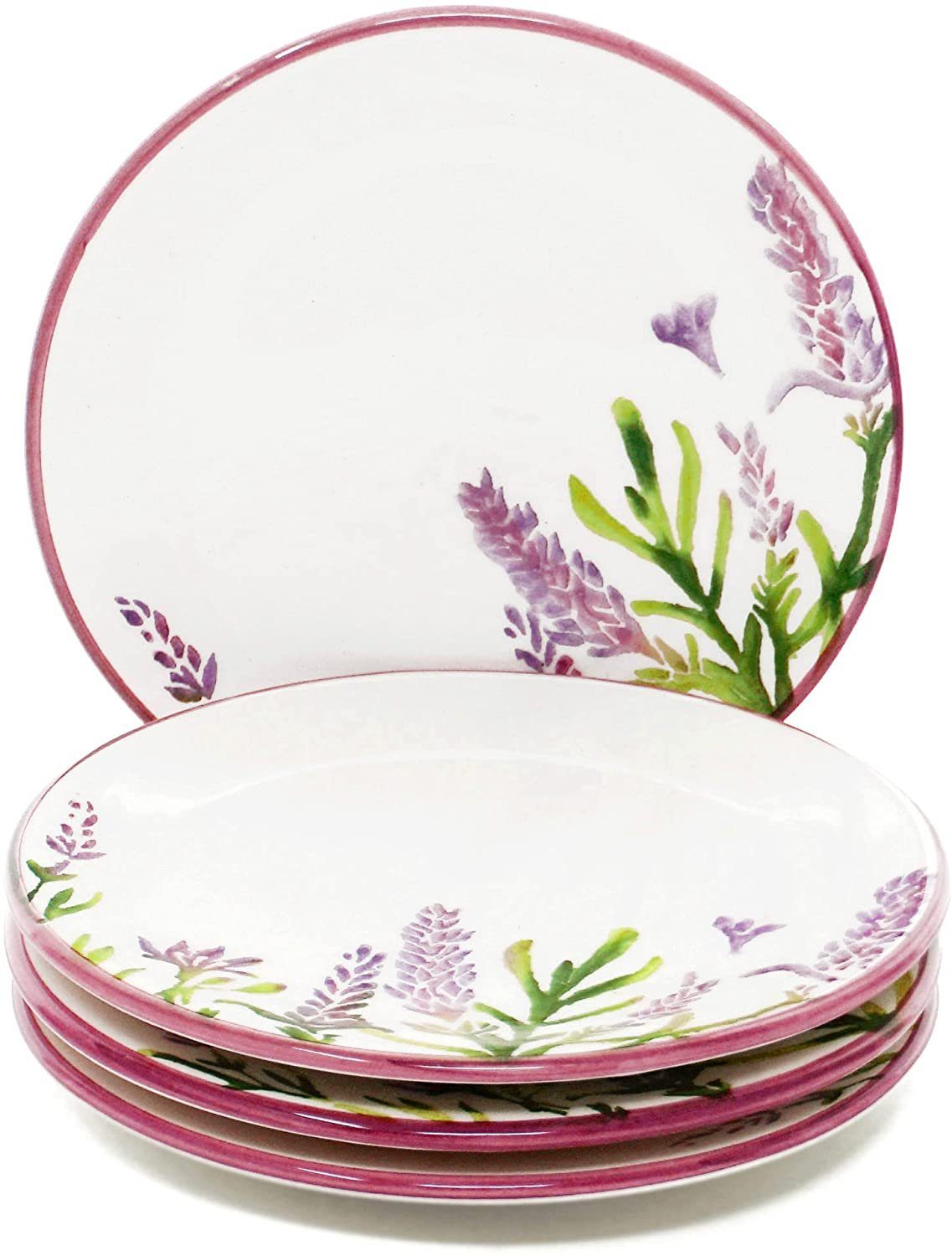 Lashuma Teller Lavendel, (4 St), Keramik Set aus kleinen Esstellern, Servierplatten rund Ø 15 cm