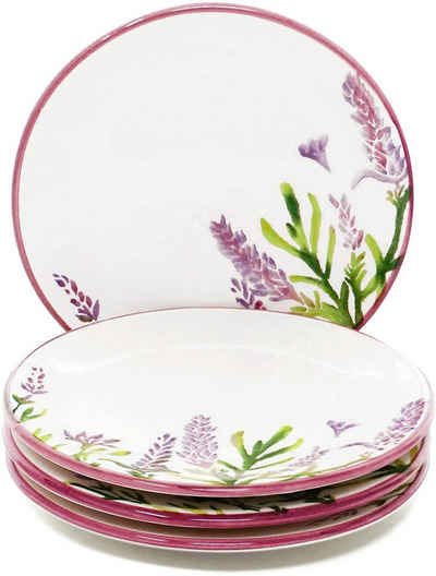 Lashuma Teller »Lavendel«, (4 St), Keramik Set aus kleinen Esstellern, Servierplatten rund Ø 15 cm