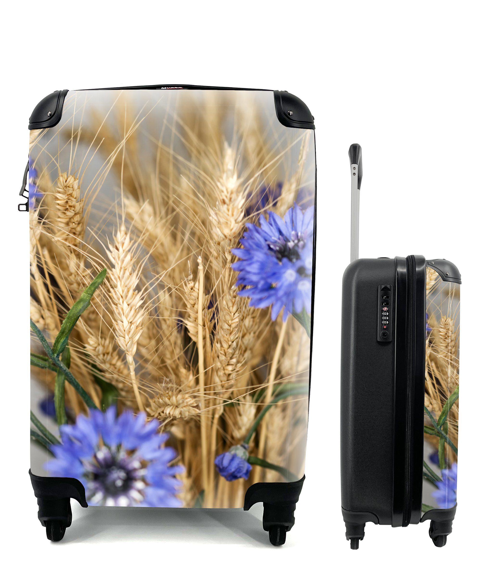 MuchoWow Handgepäckkoffer Getrocknete Blumen - Getreide - Stilleben, 4 Rollen, Reisetasche mit rollen, Handgepäck für Ferien, Trolley, Reisekoffer