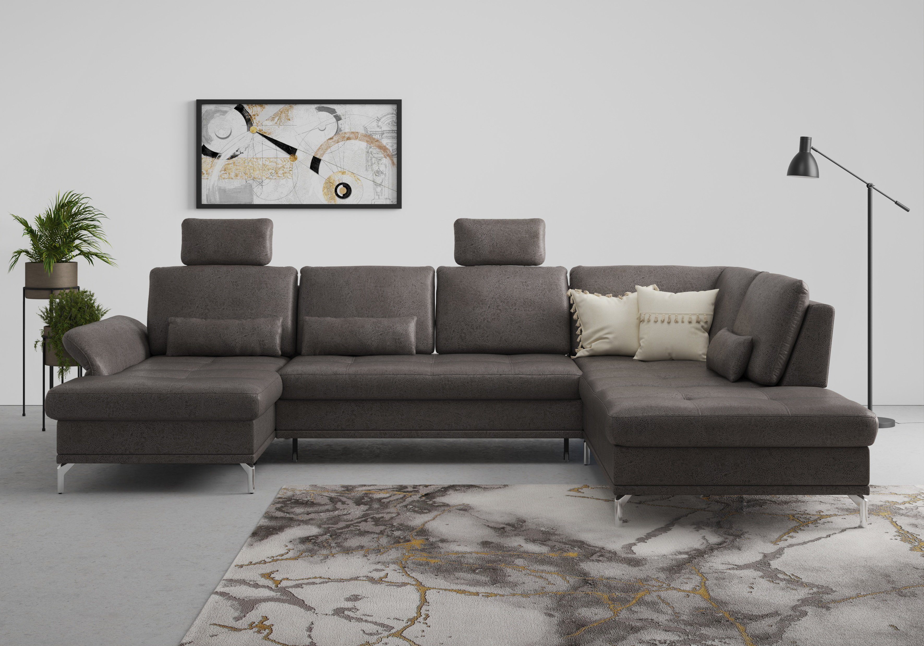 INOSIGN Wohnlandschaft "Palm Beach U-Form" Federkern, mit Sitztiefenverstel günstig online kaufen