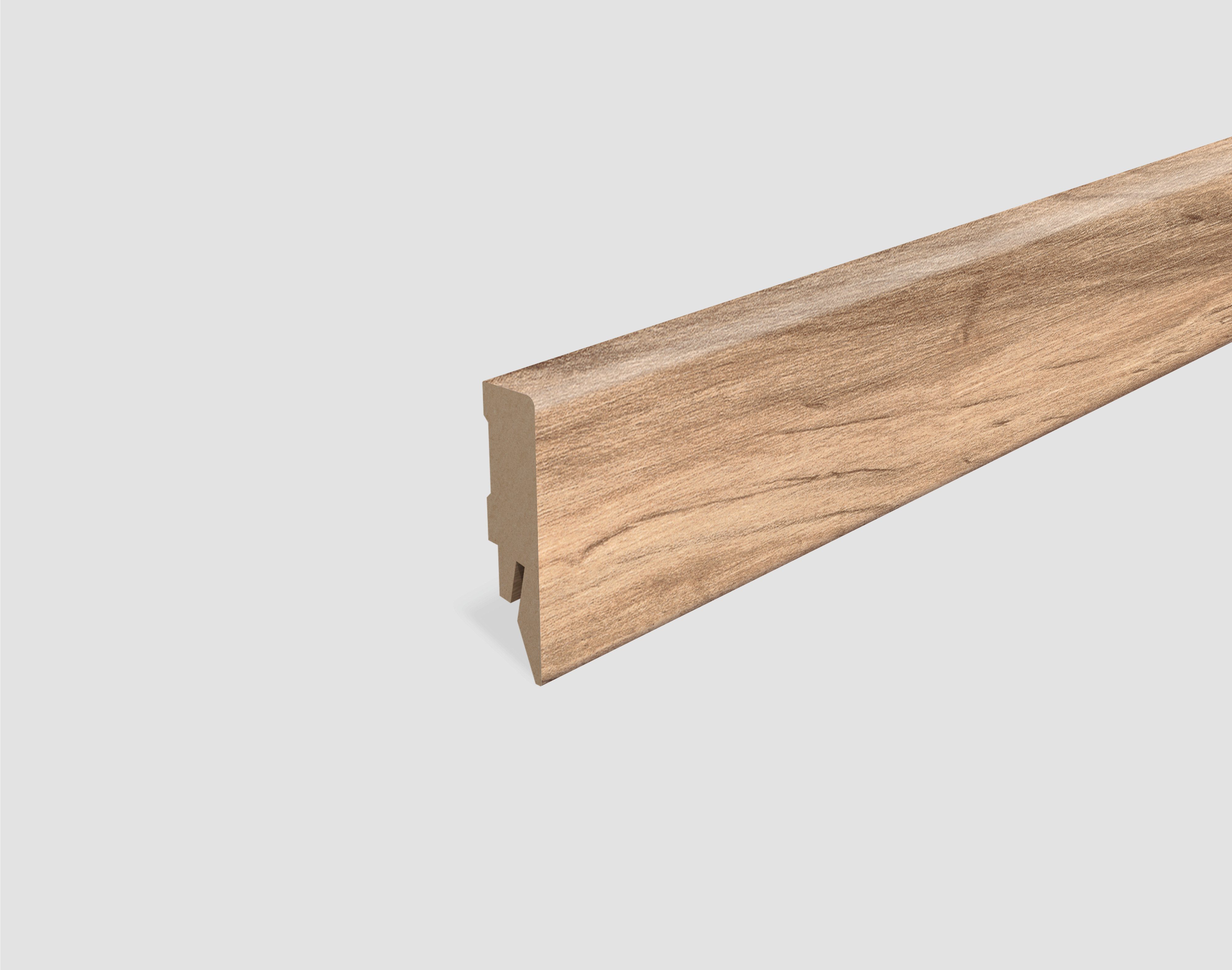 EGGER Sockelleiste L663, L: 240 cm, H: 5.8 cm, 2,40m; passend zu Fußboden Perganti Nussbaum braun