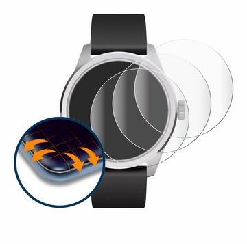 Savvies Full-Cover Schutzfolie für Withings ScanWatch 2 (42 mm), Displayschutzfolie, 4 Stück, 3D Curved klar