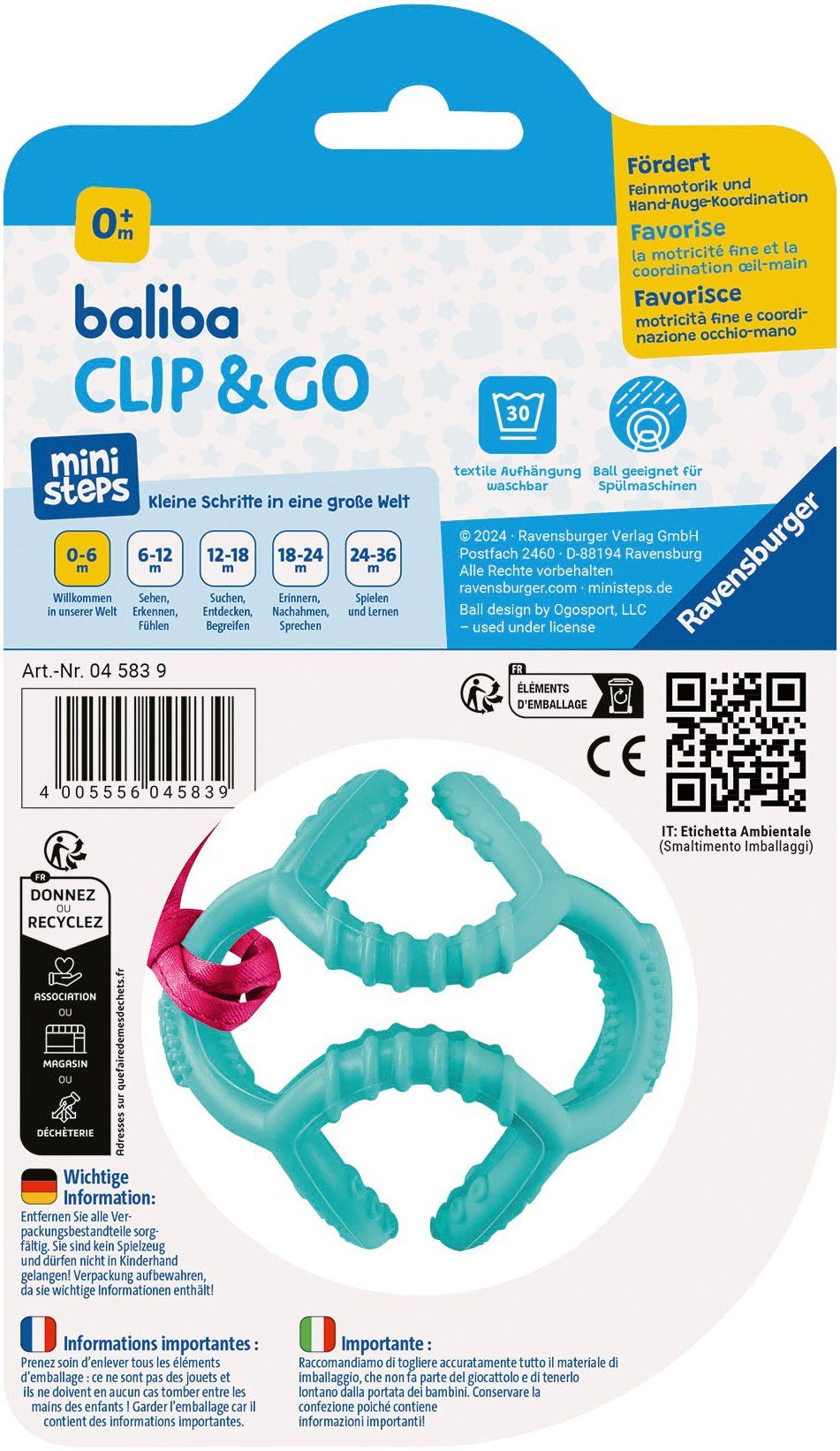 Ravensburger Greifspielzeug baliba Clip & Go, türkis günstig online kaufen