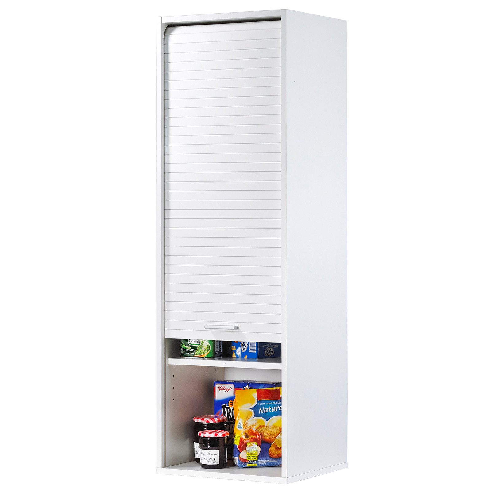 SIMMOB Rollladenschrank Küchenschrank Hochschrank Oberschrank mit Rollladentür Weiß – Bild 4 von 5