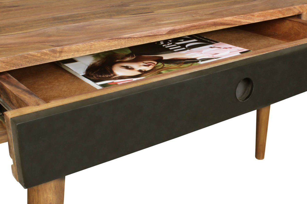 Schreibtisch tinkaro Braun/Schwarz Massiv ORJE Holz