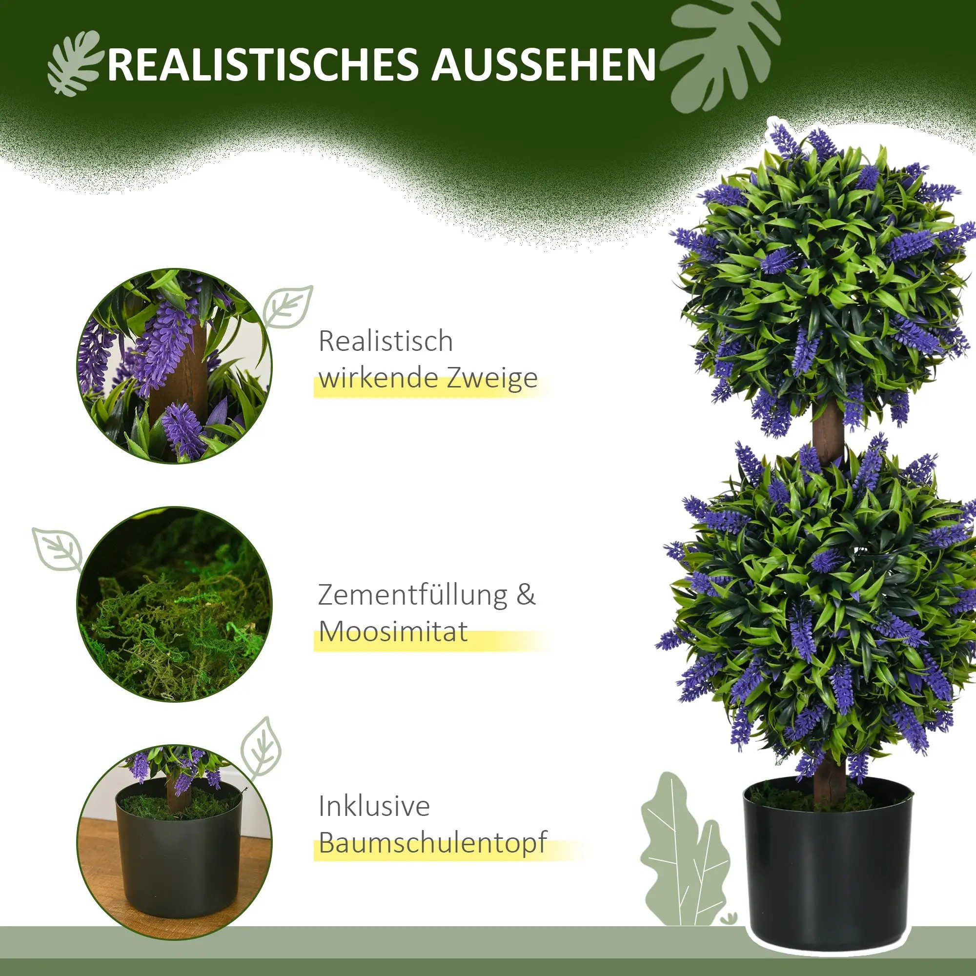 Kunstbaum 2er-Set Kunstpflanzen, Künstliche Pflanzen im günstig online kaufen