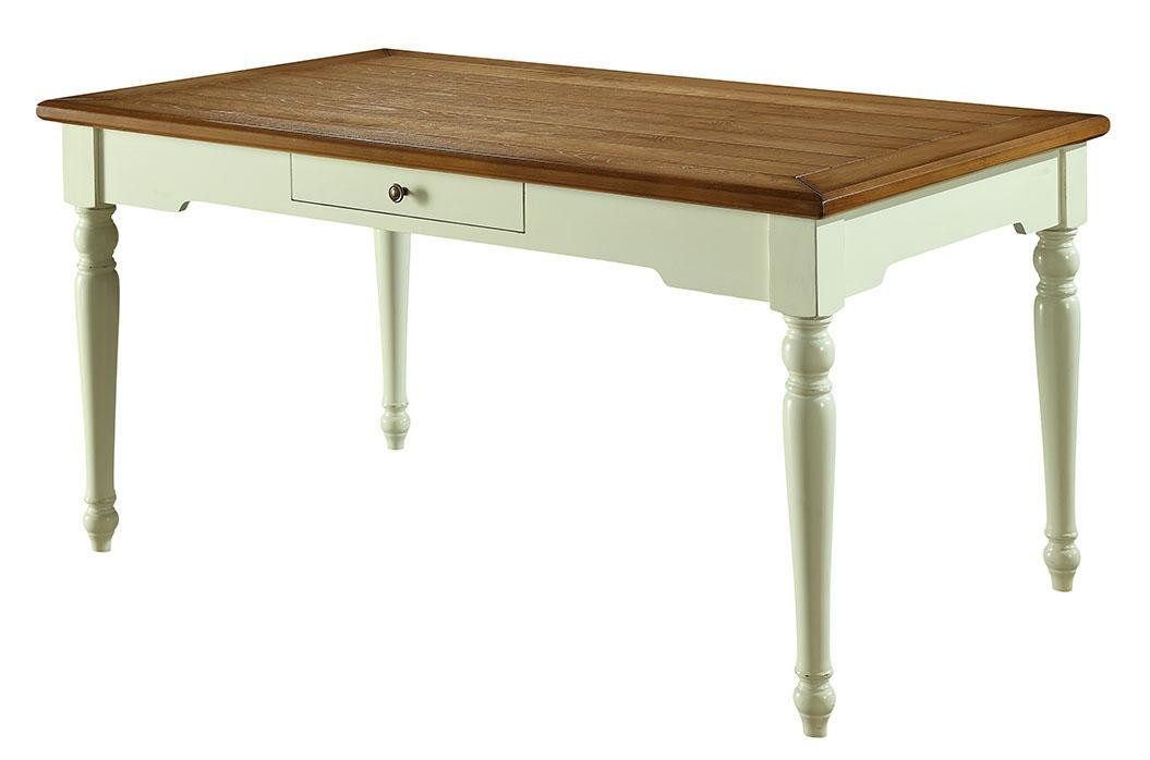 JVmoebel Esstisch Holz Esstisch im Landhausstil mit praktischer Schublade, weiß (Packung, 1-St., Tisch), Made in Europa