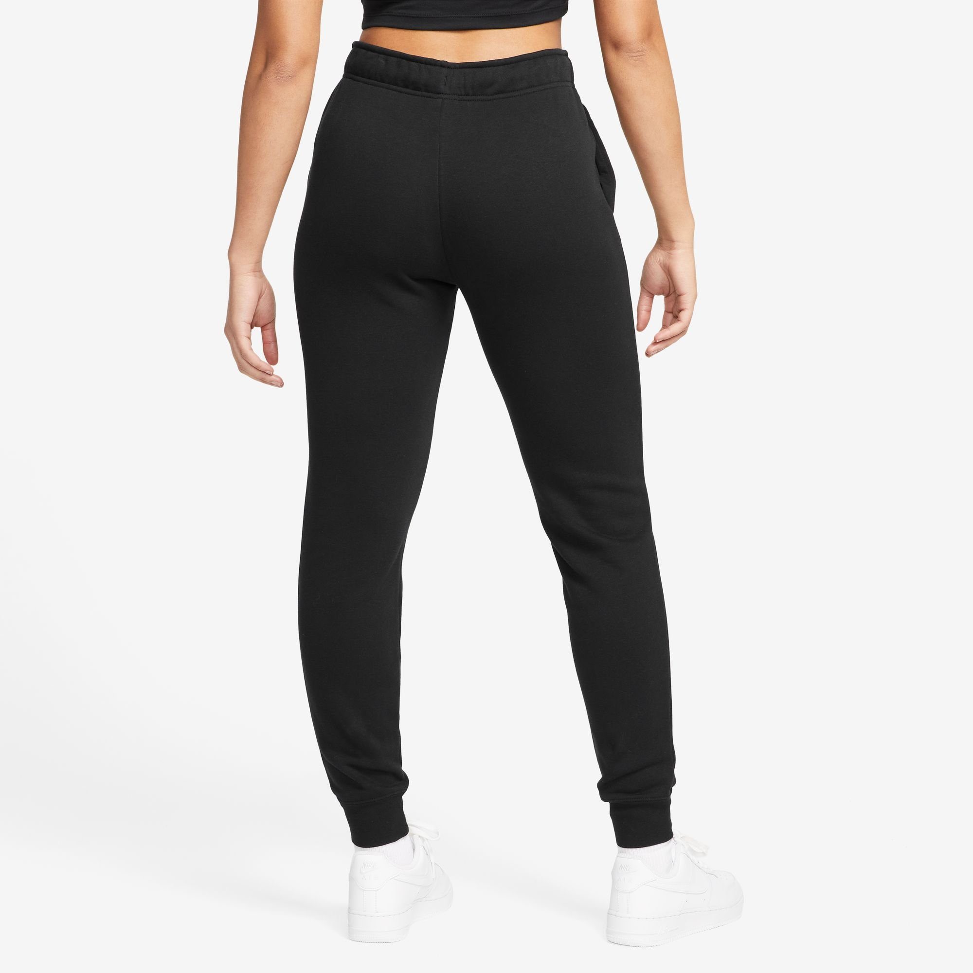 PANTS WOMEN'S Nike CLUB BLACK Jogginghose Sportswear FLEECE SHINE MID-RISE