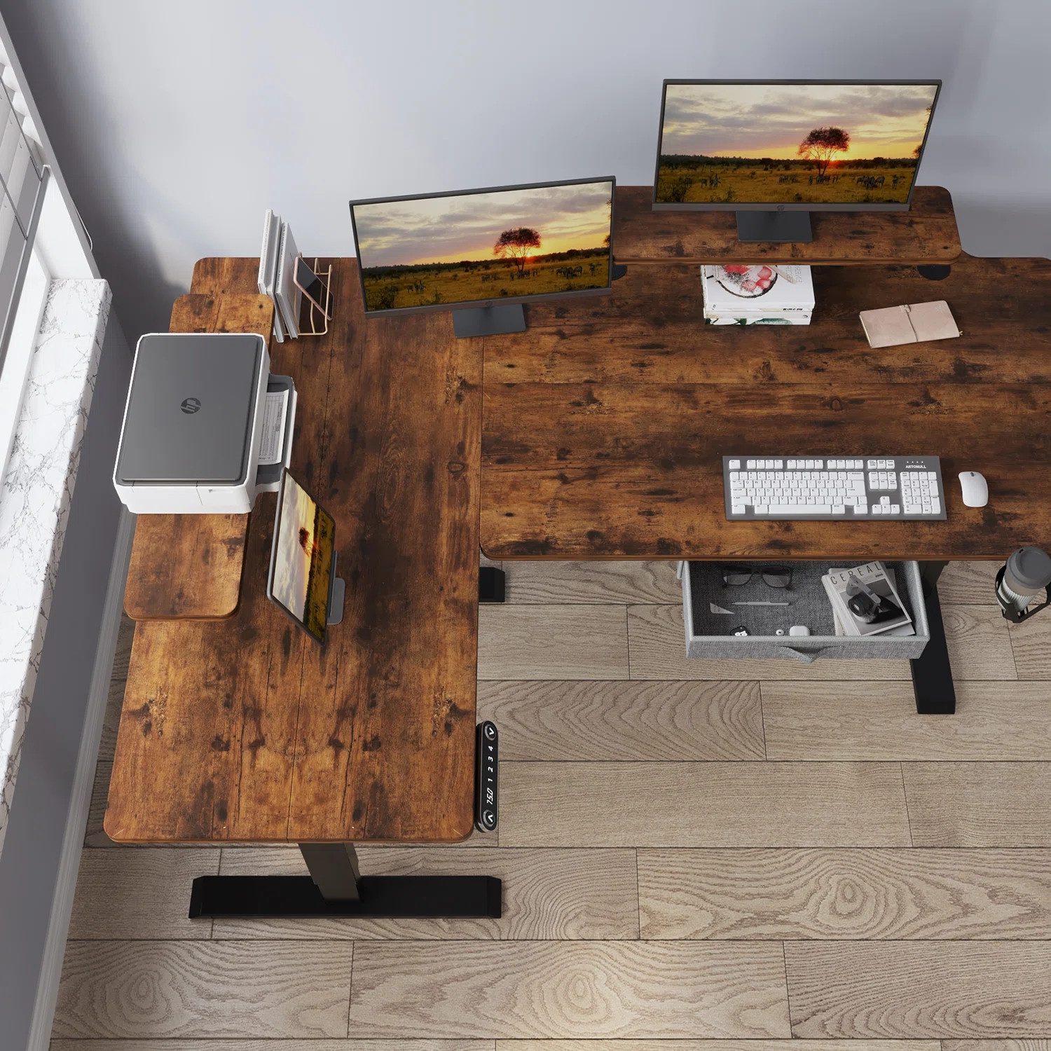 IvyIvy Gamingtisch L-förmiger höhenverstellbarer schreibtisch elektrisch 160x91cm (1-St)