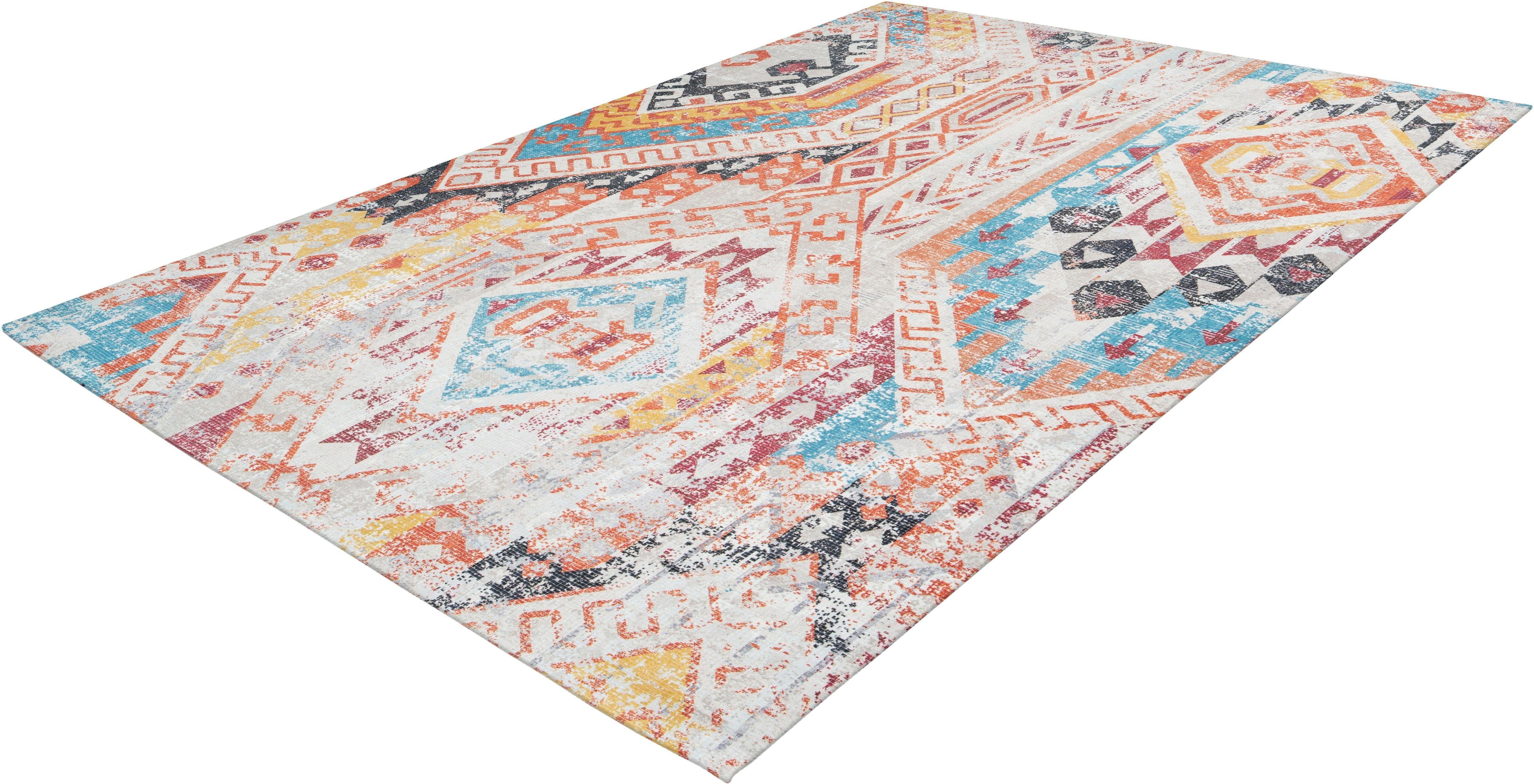 Teppich Ruben, andas, rechteckig, Höhe: 10 mm, Vintage, dezenter Glanz, flacher Teppich, bunt, weich