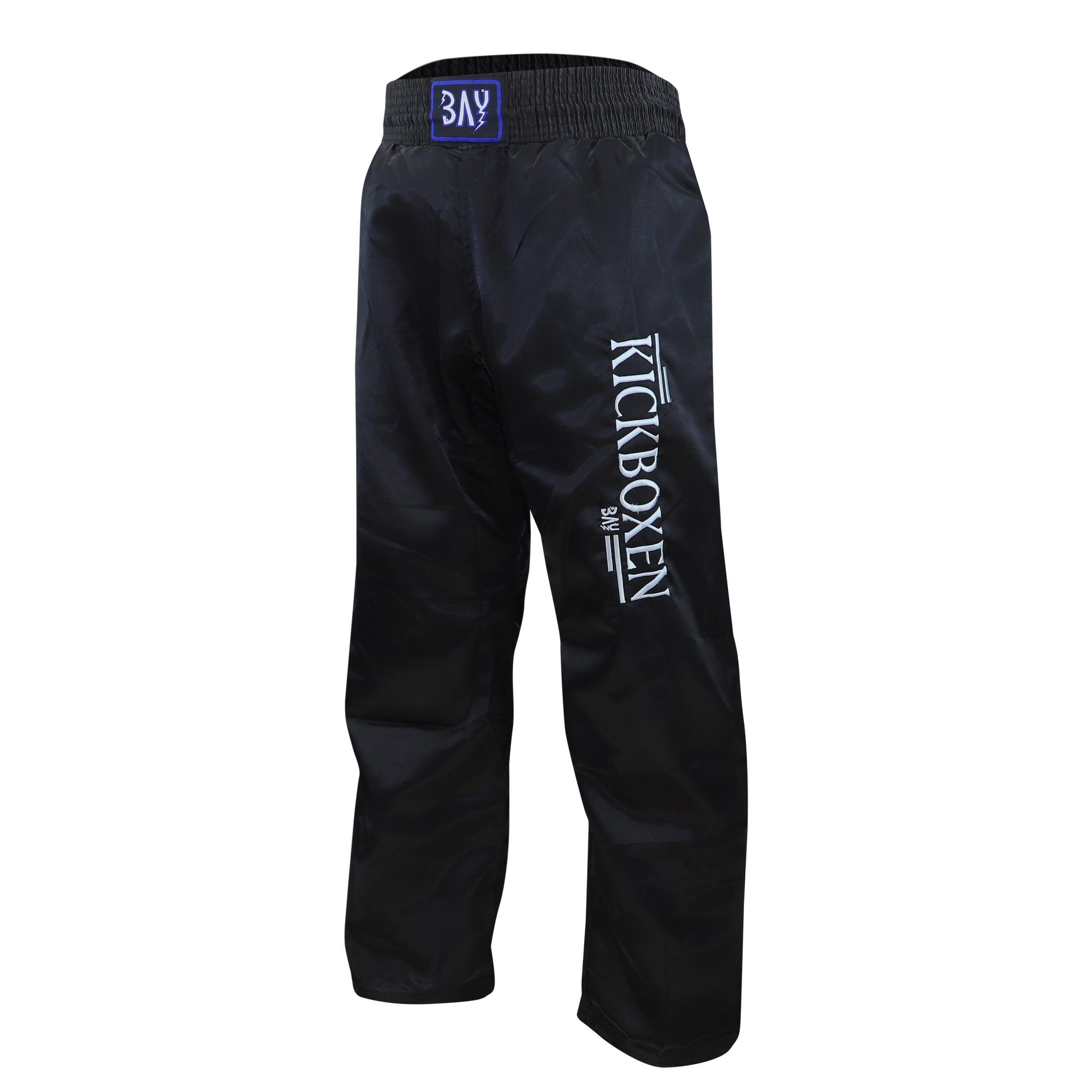 BAY-Sports Sporthose Stick Kickboxhose Hose Short Kickboxen Kampfsport schwarz uni (1-tlg) Kampfsporthose Kinder und Erwachsene