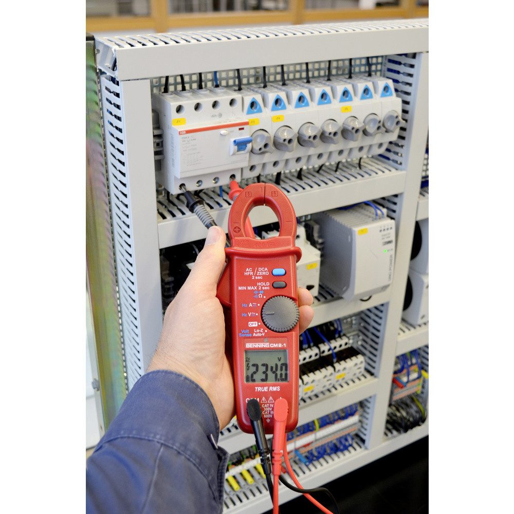 Benning Spannungsprüfer Benning CM 2-1 Stromzange, Hand-Multimeter digital LoZ CAT IV 300 V, (CM 2-1)